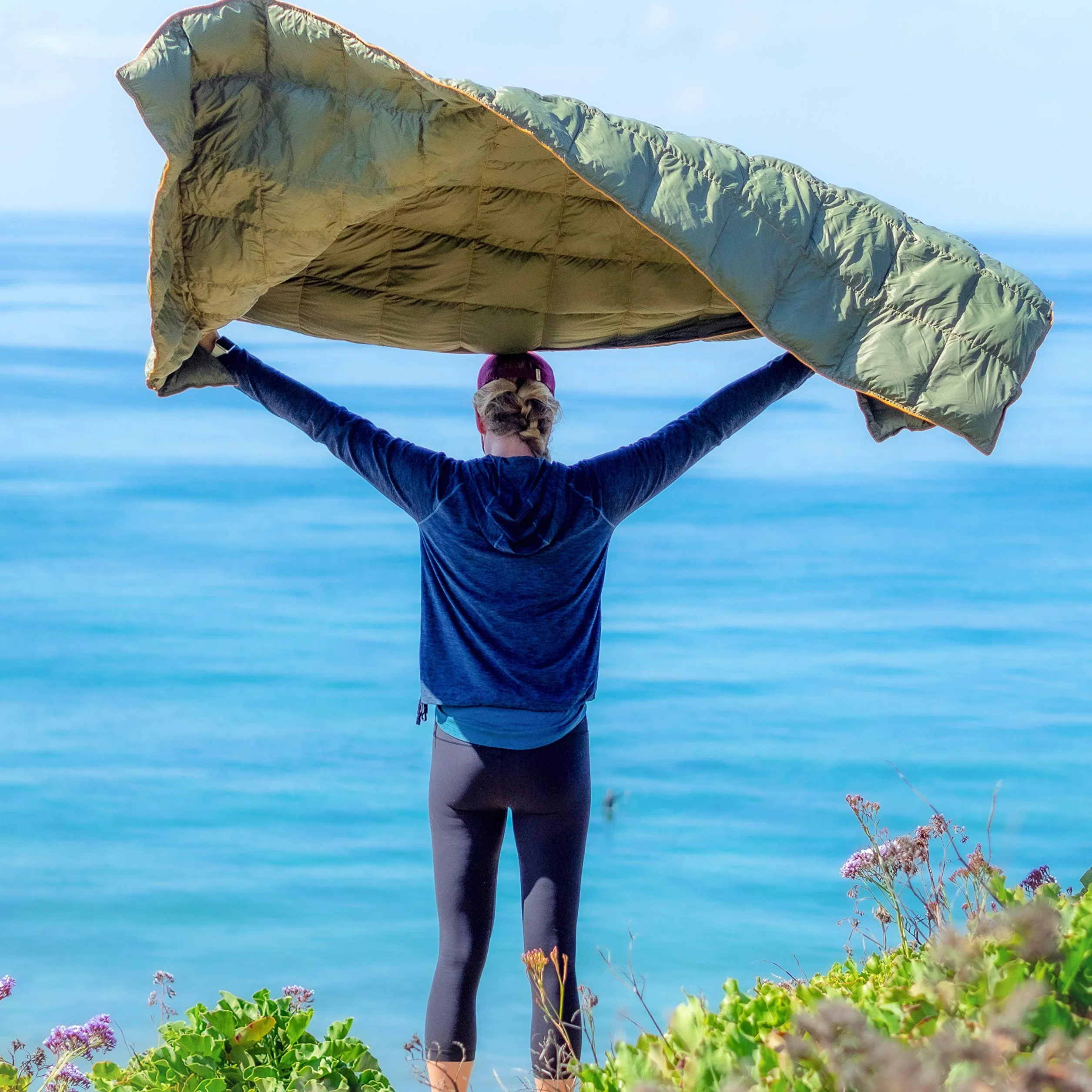 Manta de Camping de plumón 650 Relleno Impermeable Ligera Plegable