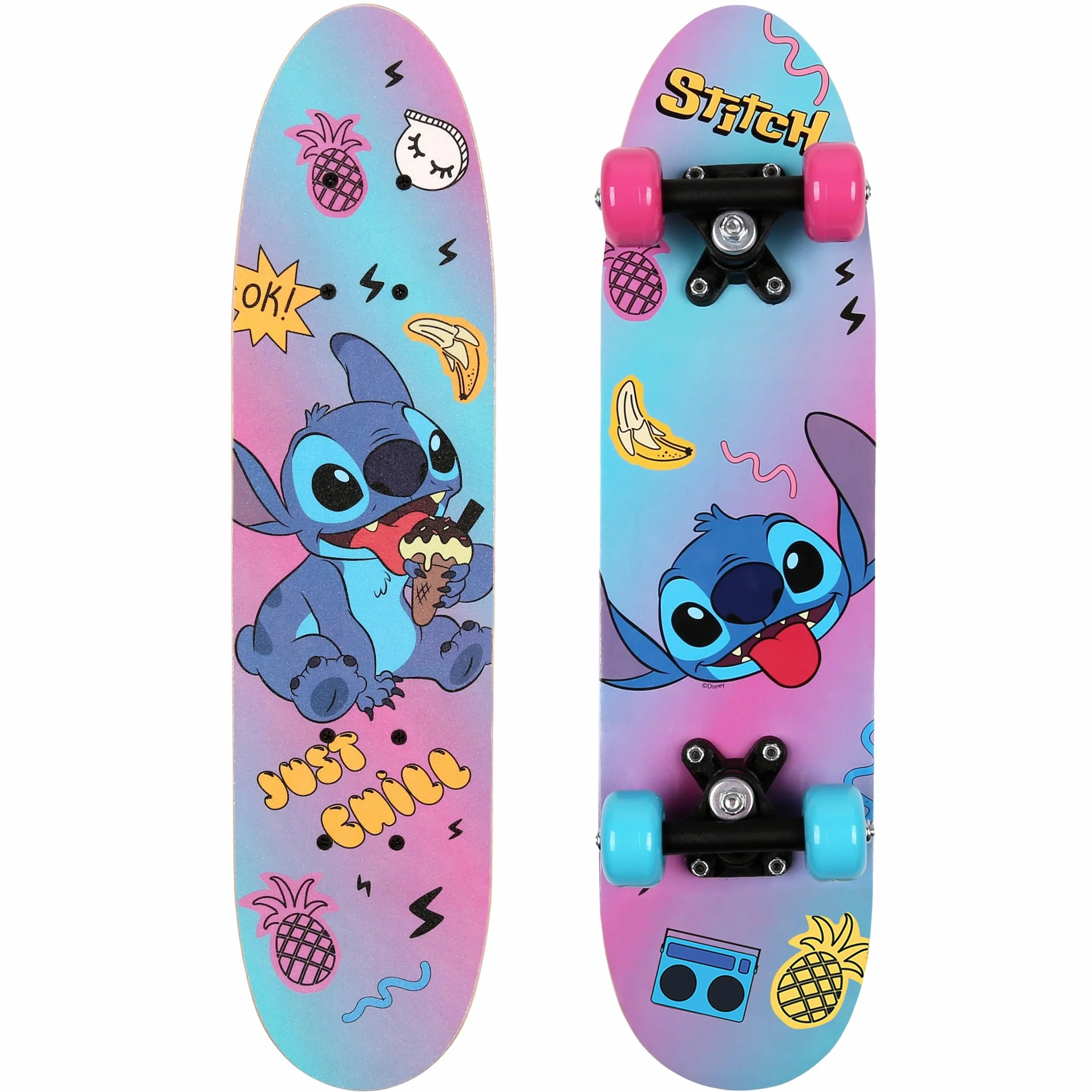 Disney Stitch Planche à roulettes en Bois 61cm antidérapante 20-50kg