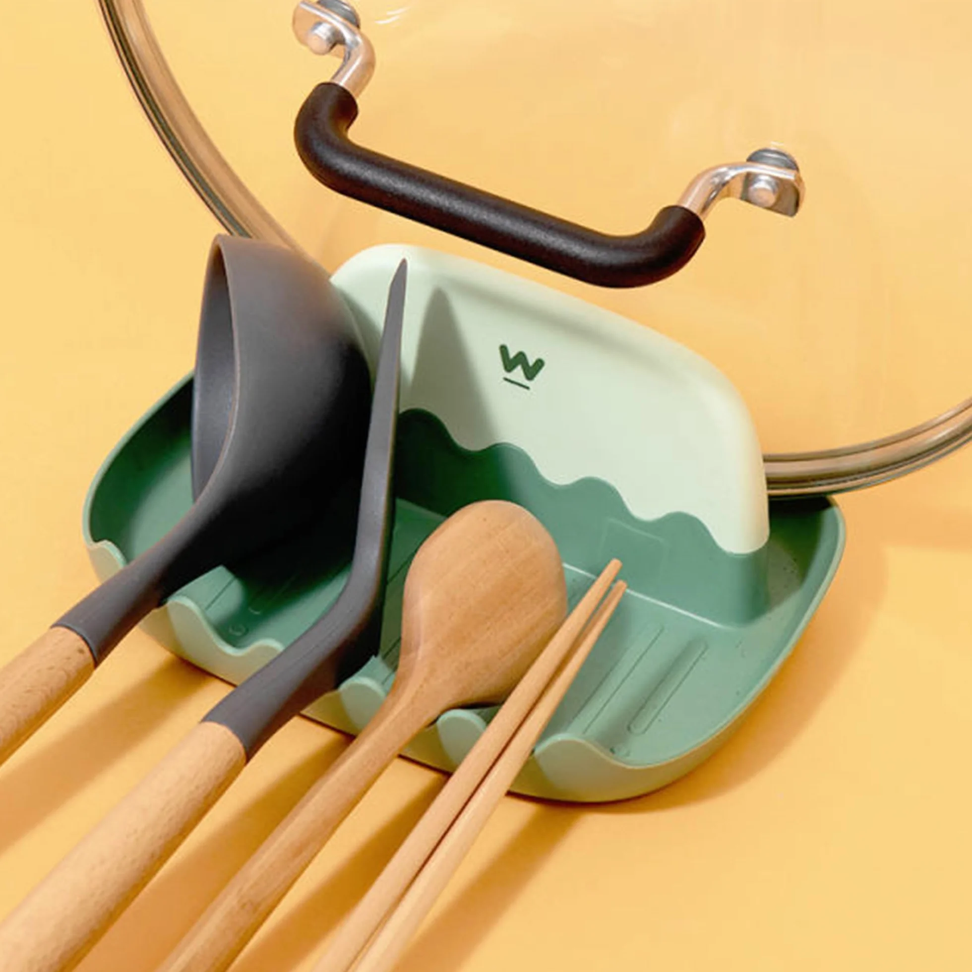 Reposa Cuchara Cocina-Soporte para cuchara- Soporte para tapa-Reposa Utensilios de cocina-para evitar ensuciar tu encimera cuando cocinas-protege tu encimera- de plastico muy resistente y duradero.