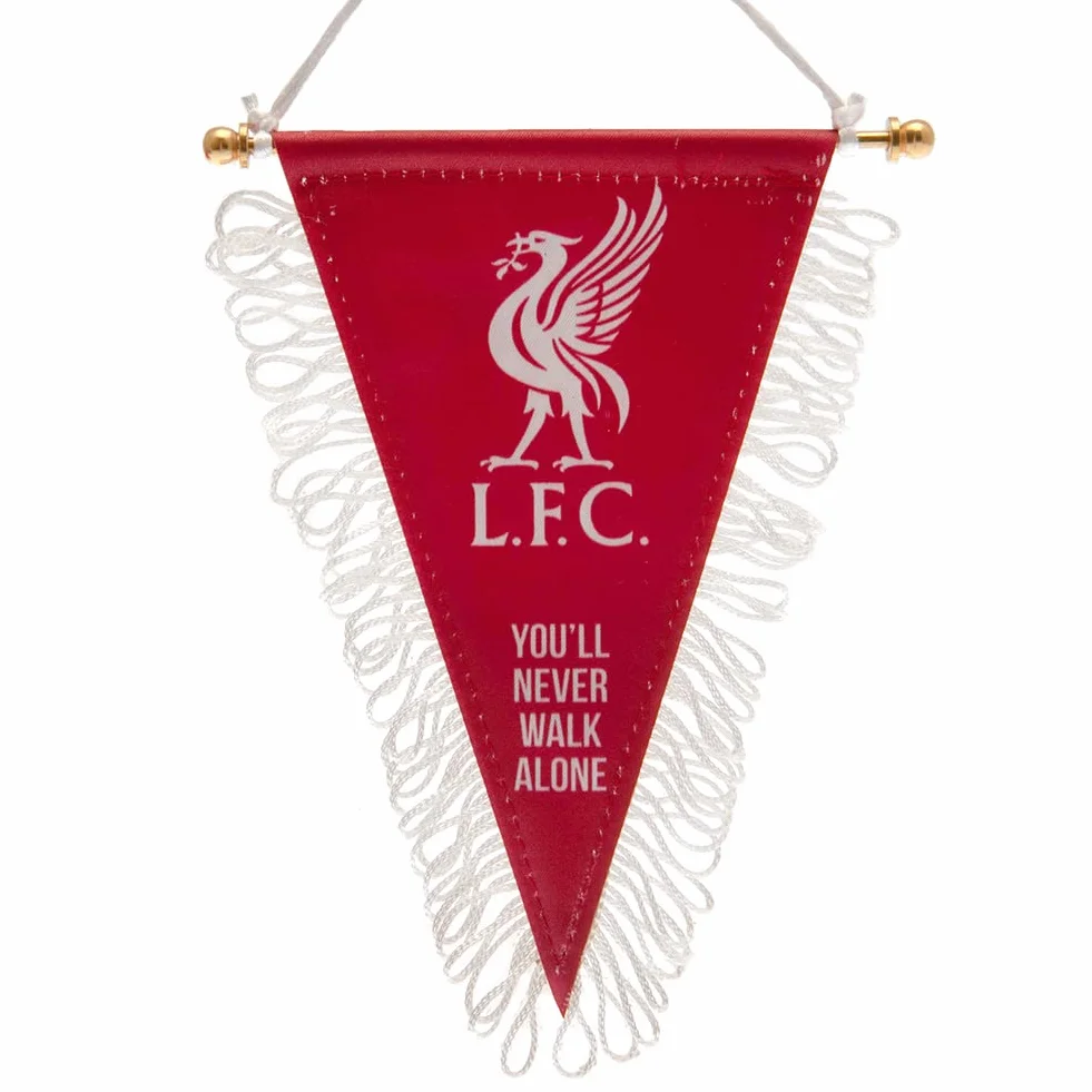 Liverpool FC Banderín You'll Never Walk Alone Triángulo Rojo Blanco