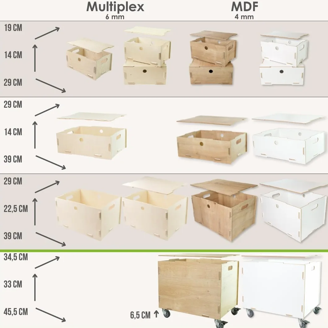 Baul juguetes infantil madera MDF - 33x45.5x34.5 (Al.Pr.An) + 6 cm Ruedas - Arcon almacenaje peluches - Baúl almacenamiento - Cajas, jugueteros organizadores - Cestas Organizadoras