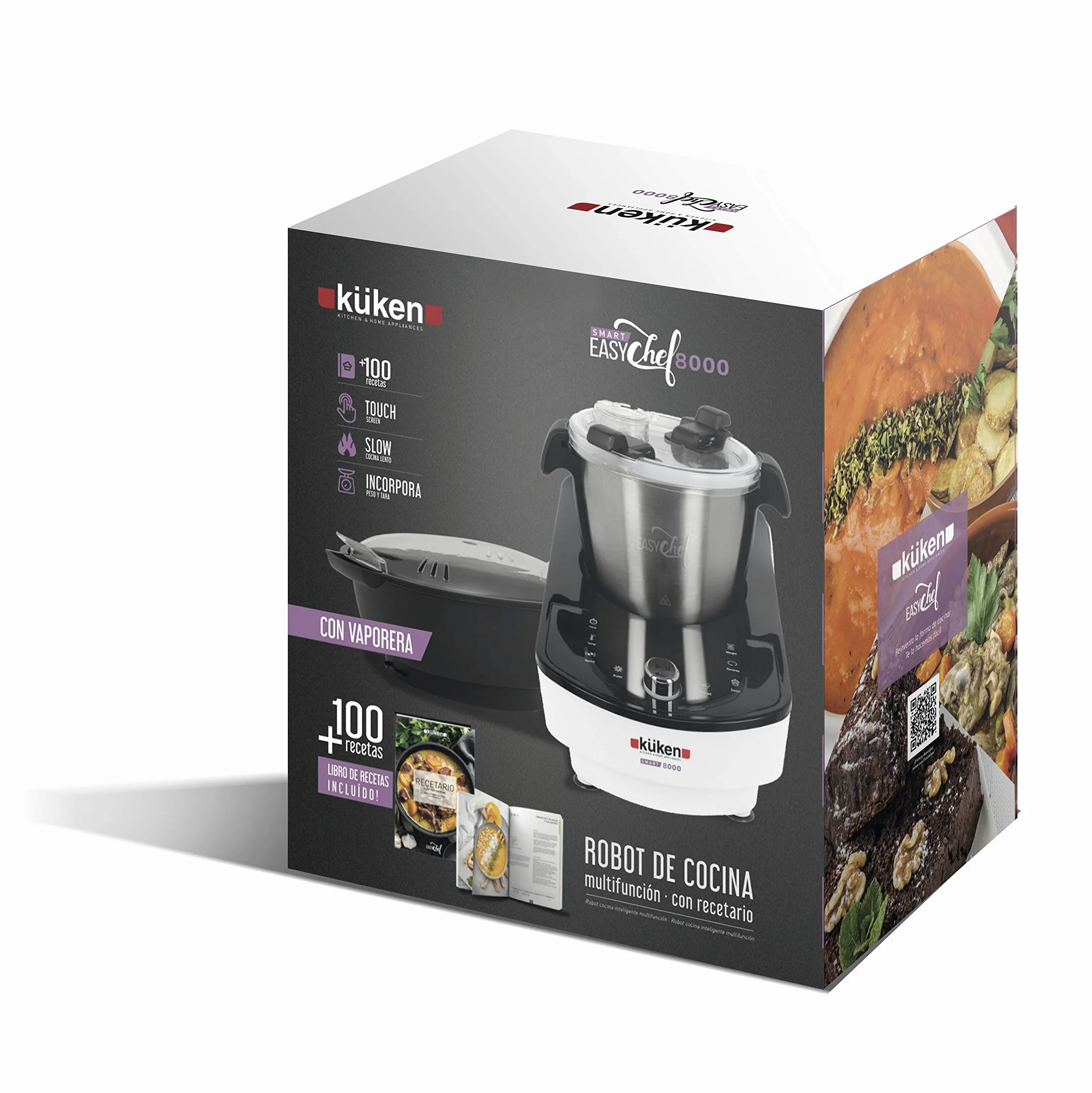 KUKEN Robot DE Cocina Ecoiluminaled Inteligente MULTIFUNCIÓN con VAPORERA EASYCHEF Smart 8000