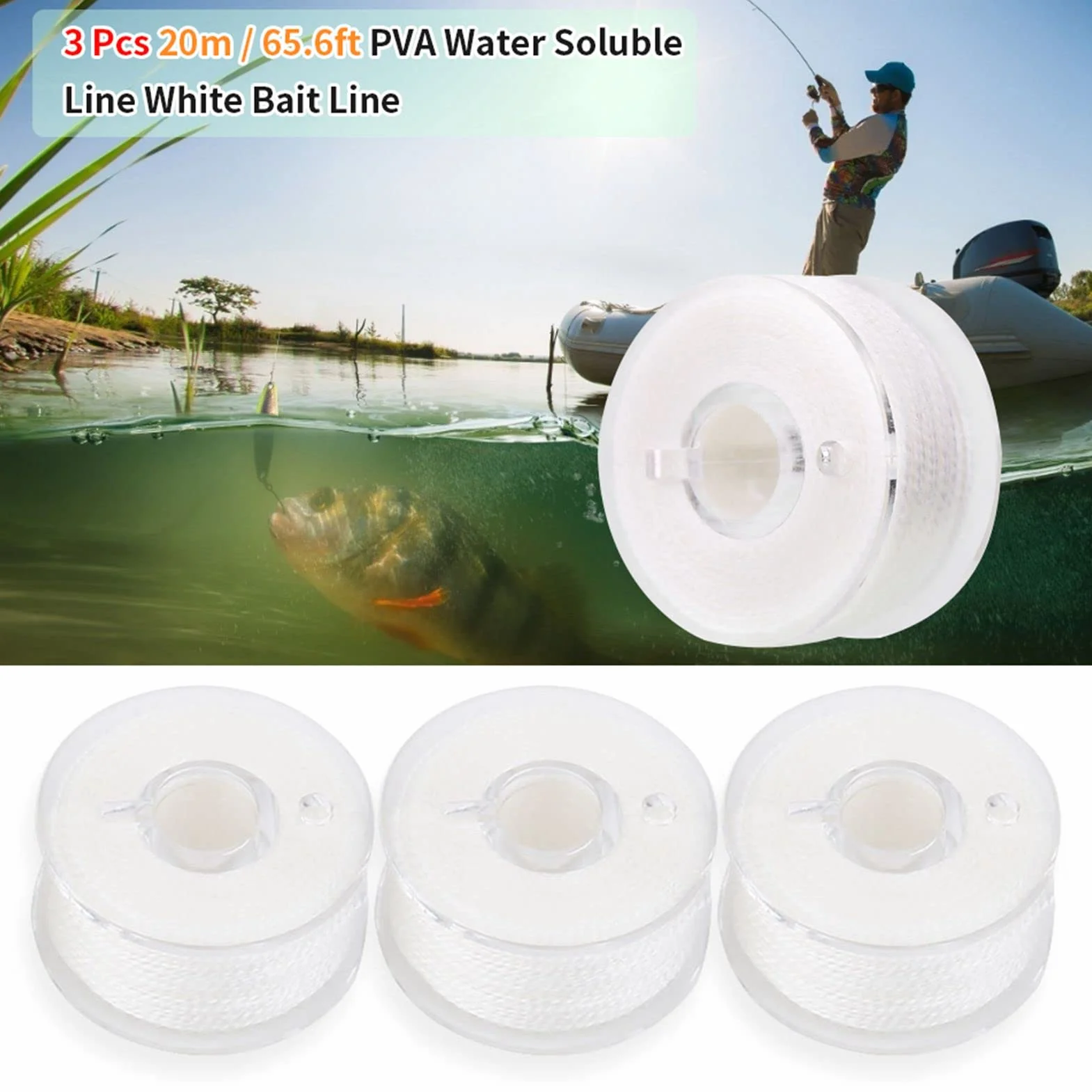 Yosoo Health Gear Hilos de Pesca de Carpa, Kit de PVA de Disolución Rápida, 3 Bolsas