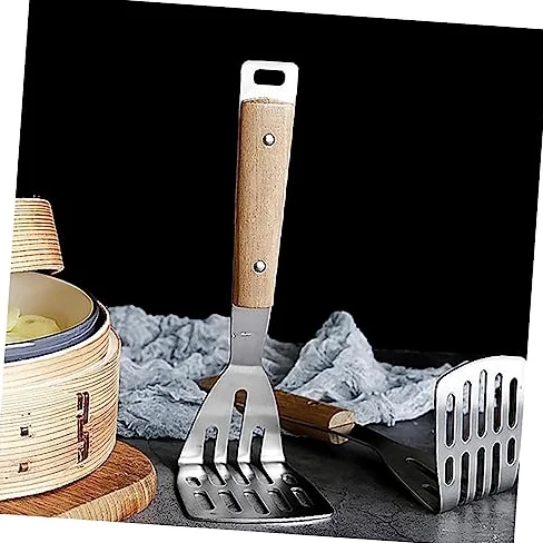 iturador de patatas Kichen, triturador de patatas, triturador de judías, triturador de patatas manual, triturador de patatas, triturador de frutas, prensador de ajo para bebé de mano de madera (caqui)