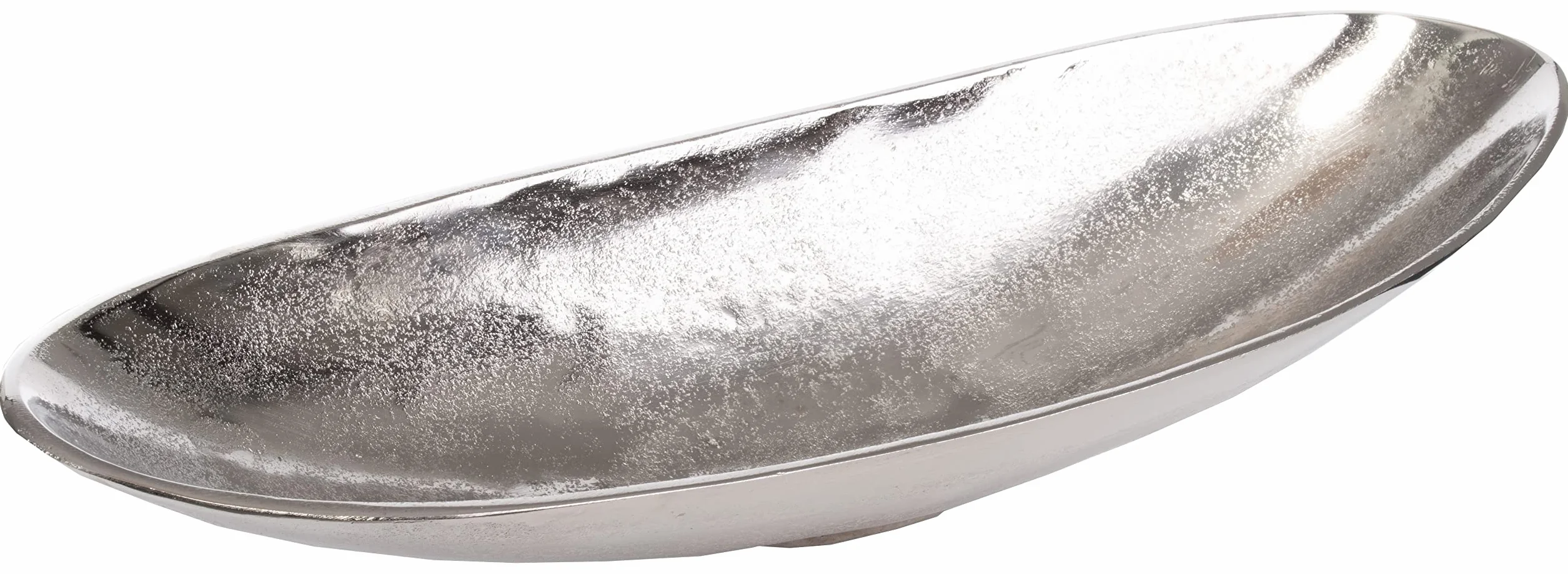 Brandsseller Cuenco decorativo, aprox. 50 x 16 x 7 cm, diseño de mesa de aluminio