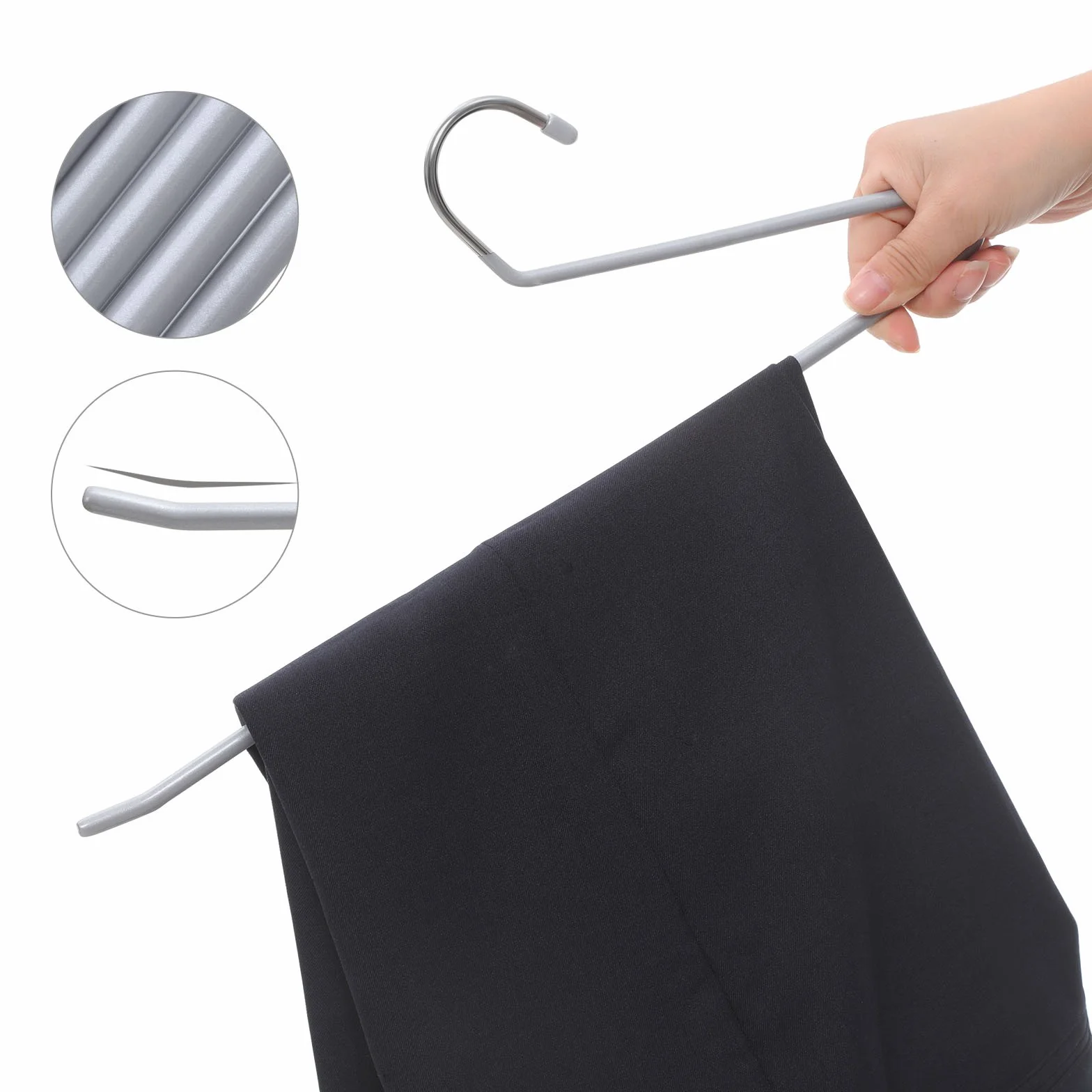 SONGMICS Set de 20 Perchas de Metal, Perchas Multifuncionales con Recubrimiento Antideslizante, Ahorro de Espacio, 38 cm de Longitud, Gris CRI04G-20