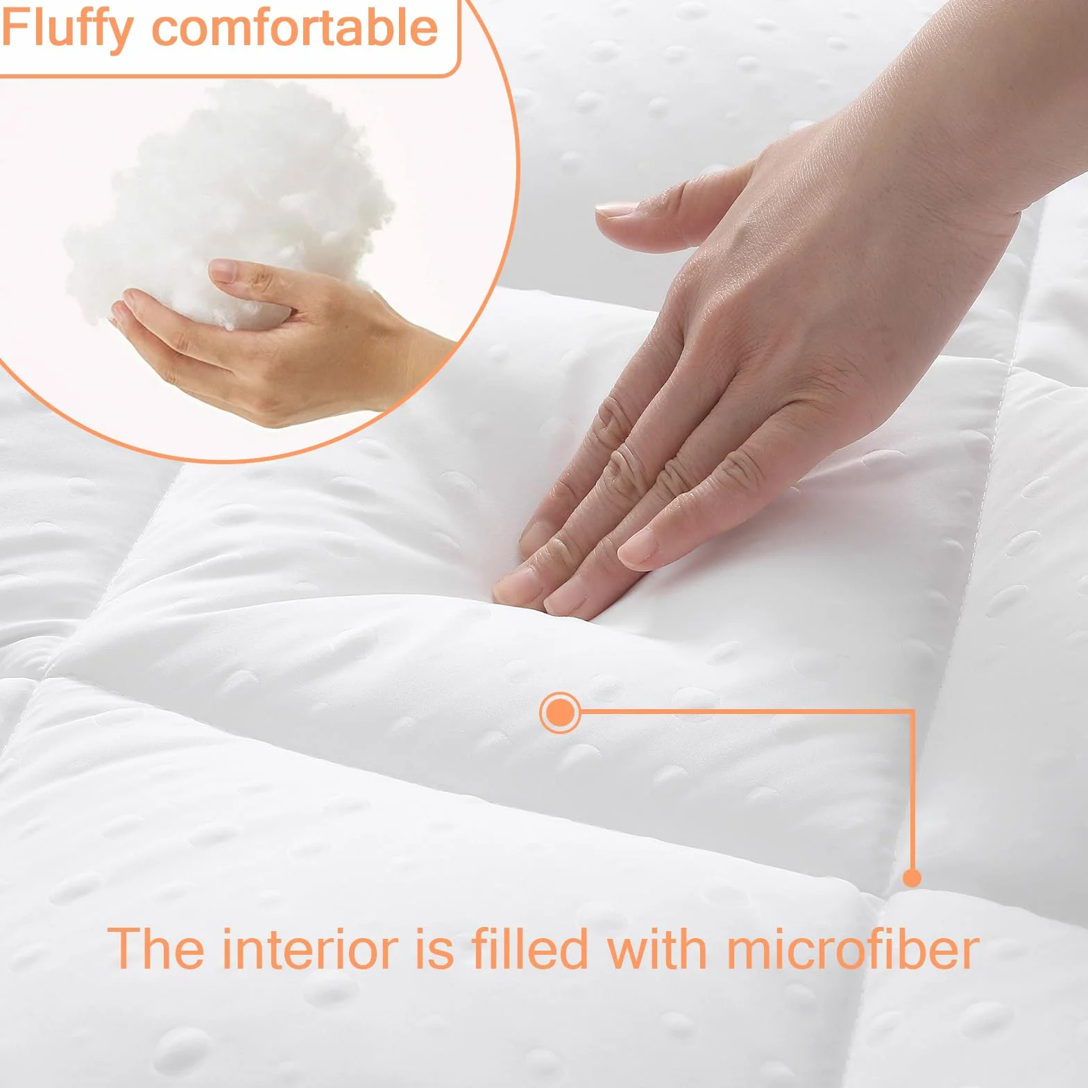 Topper Colchón Microfibra 180x200cm, Cubre Colchon Suave y esponjosa Aumento Comodidad Funda Colchon Acolchado Hipoalergénico para Cama Doble y Cama de muelles con Correa Elástica
