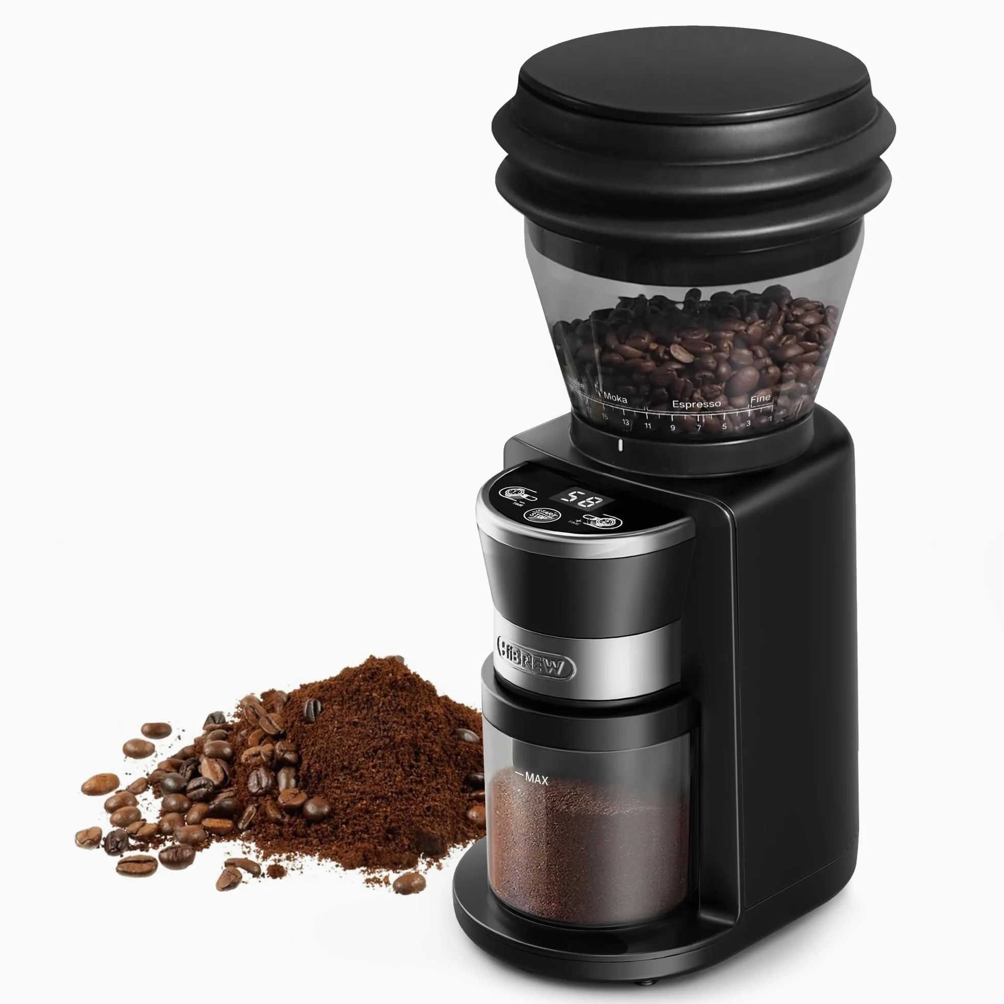 HIBREW G3 Molinillo de Café Eléctrico, Tolva de Gran Capacidad de 210g | Muelas Cónicas de 40 mm, 31 Niveles de Ajuste,Sistema Antiestático y Soplador Doble, para Espresso,Café Vertido y Café Filtro