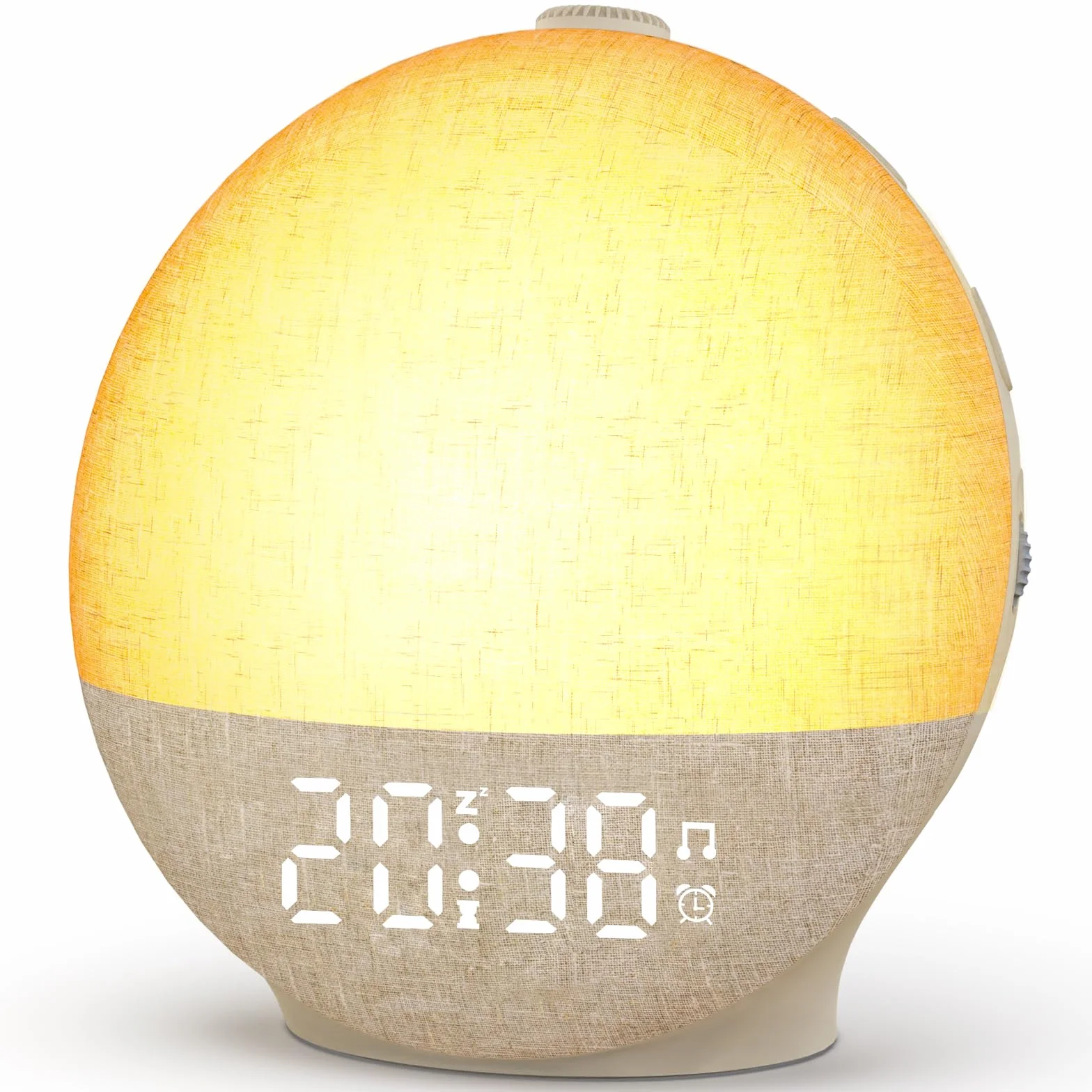 Reloj Despertador con Simulación de Amanecer, Despertador con Lámpara LED de Noche, 30 Efectos de Sonido Que Ayudan a Dormir, Función Temporizador y Snooze