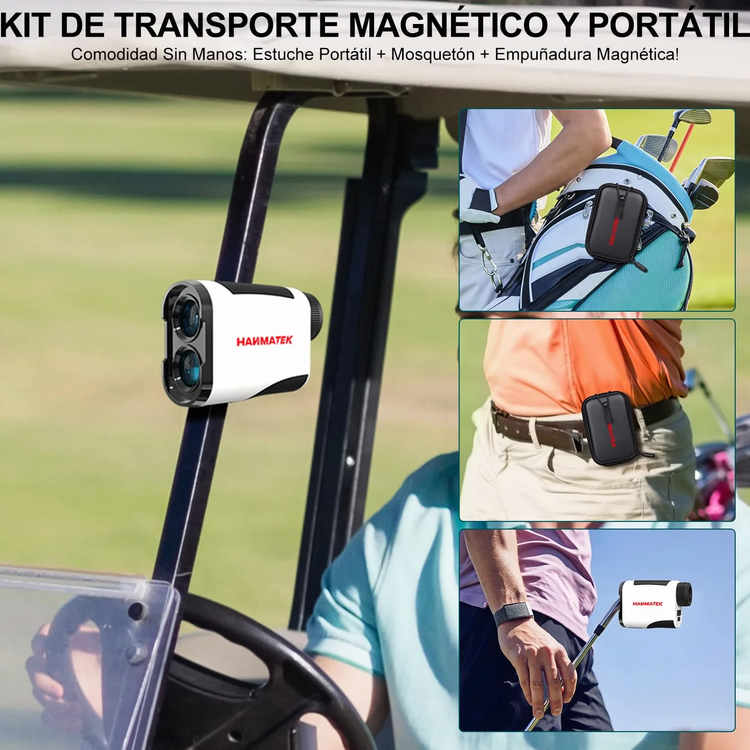 HANMATEK GR1200 Telémetro Láser de Golf 1097m 1200Y Precisión ±1.0m Magnificación 6.5X Compensación de Pendiente