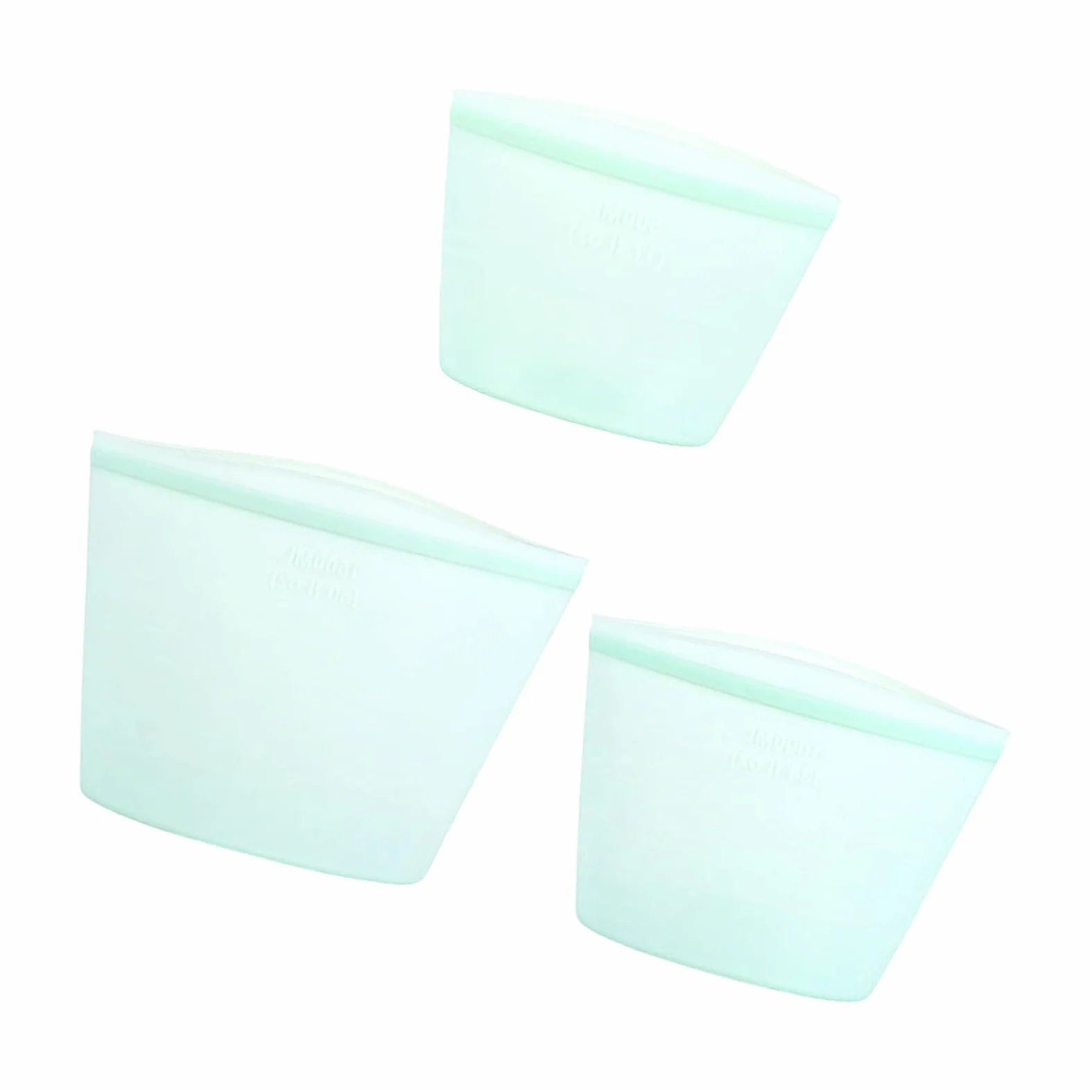 Bolsas de almacenamiento de silicona para sobras y refrigerios, 3 piezas, fáciles de limpiar y con cierre a presión, aptas para lavavajillas