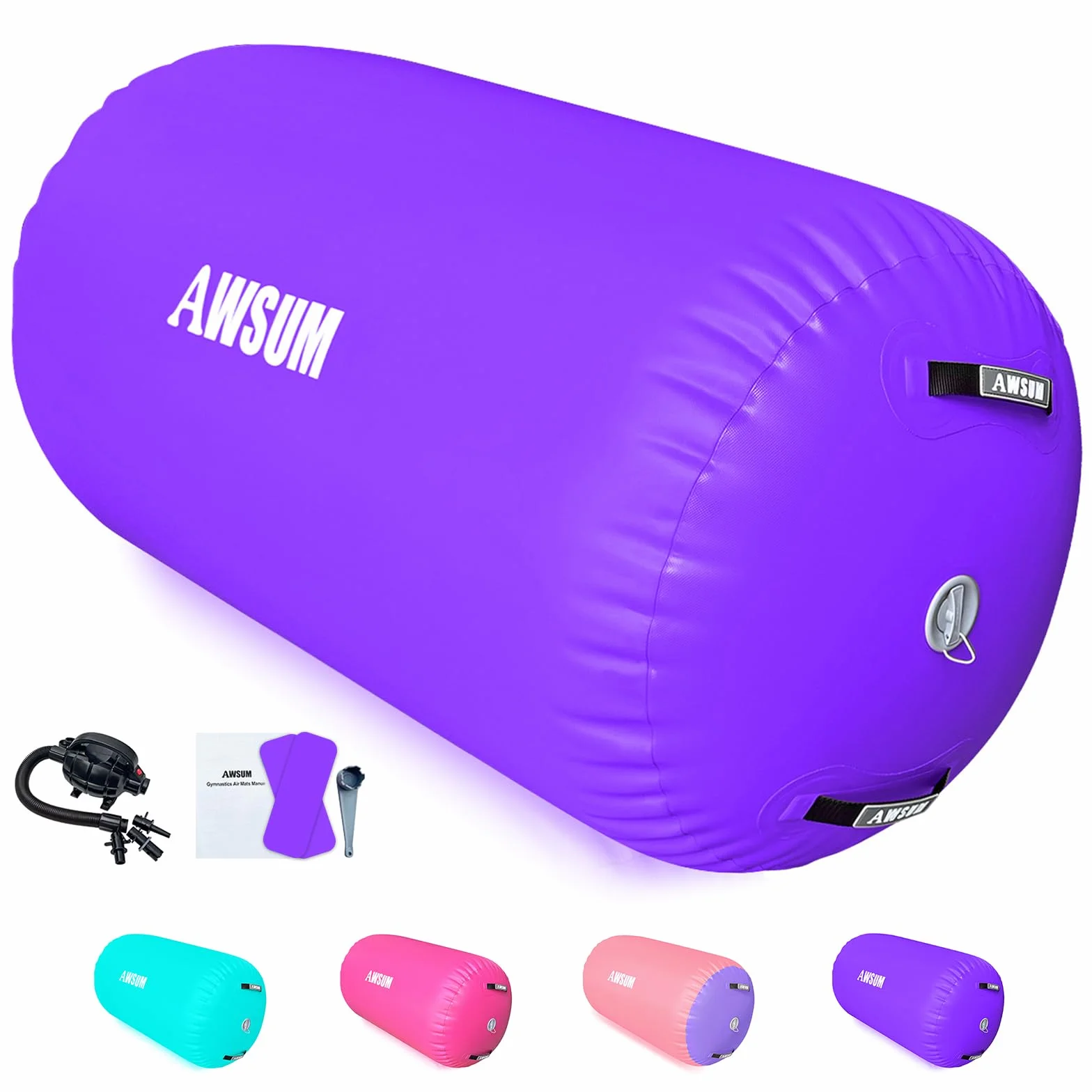 Rodillo inflable de aire 100/120 cm con bomba de aire para yoga entrenamiento de equilibrio