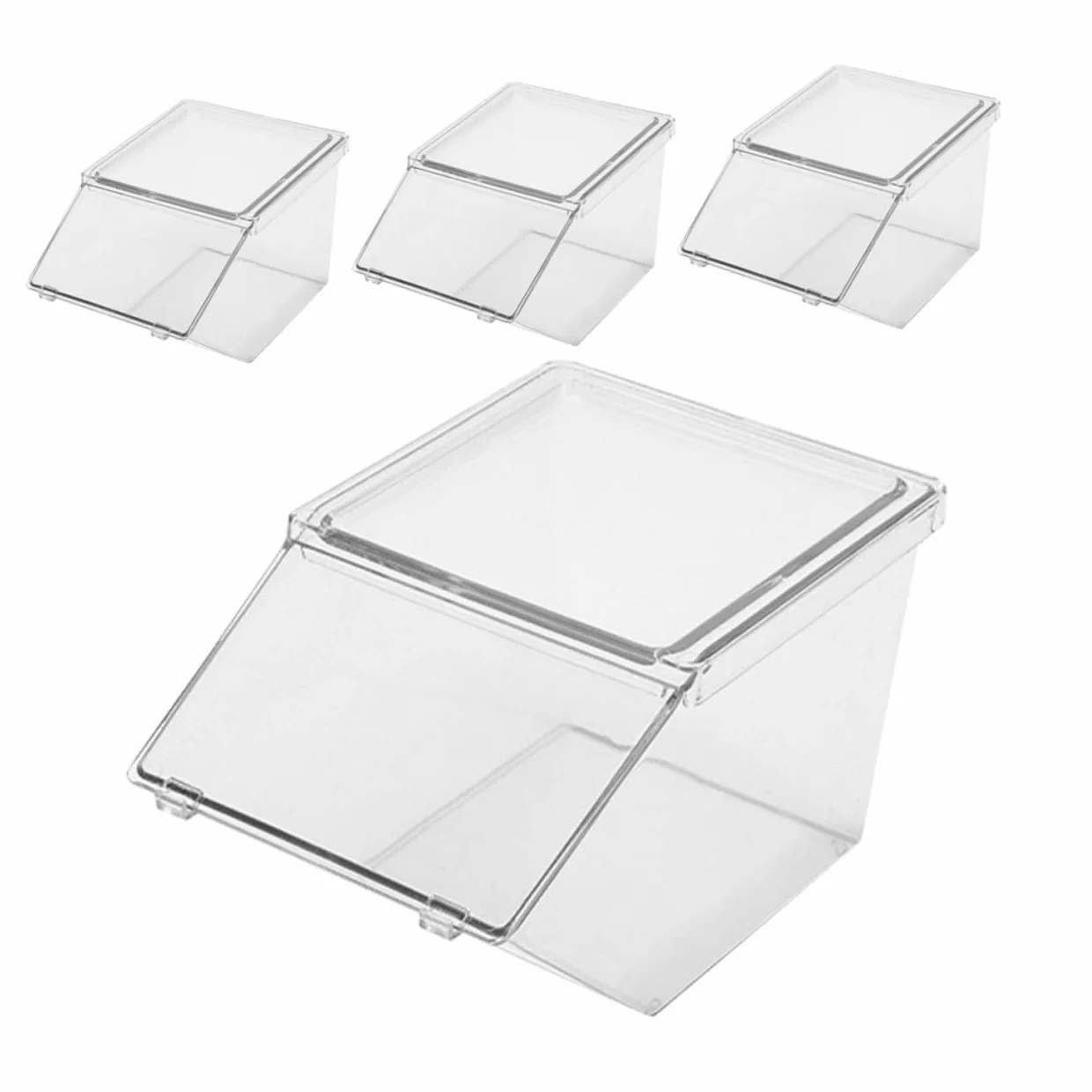 LIFKOME Organizador De Bolsitas De Té y Café Acrílico, 4 Piezas, Compacto y Transparente, Resistente y Liviano, Para Cocina y Despensa, Caja Apilable Capacidad Grande