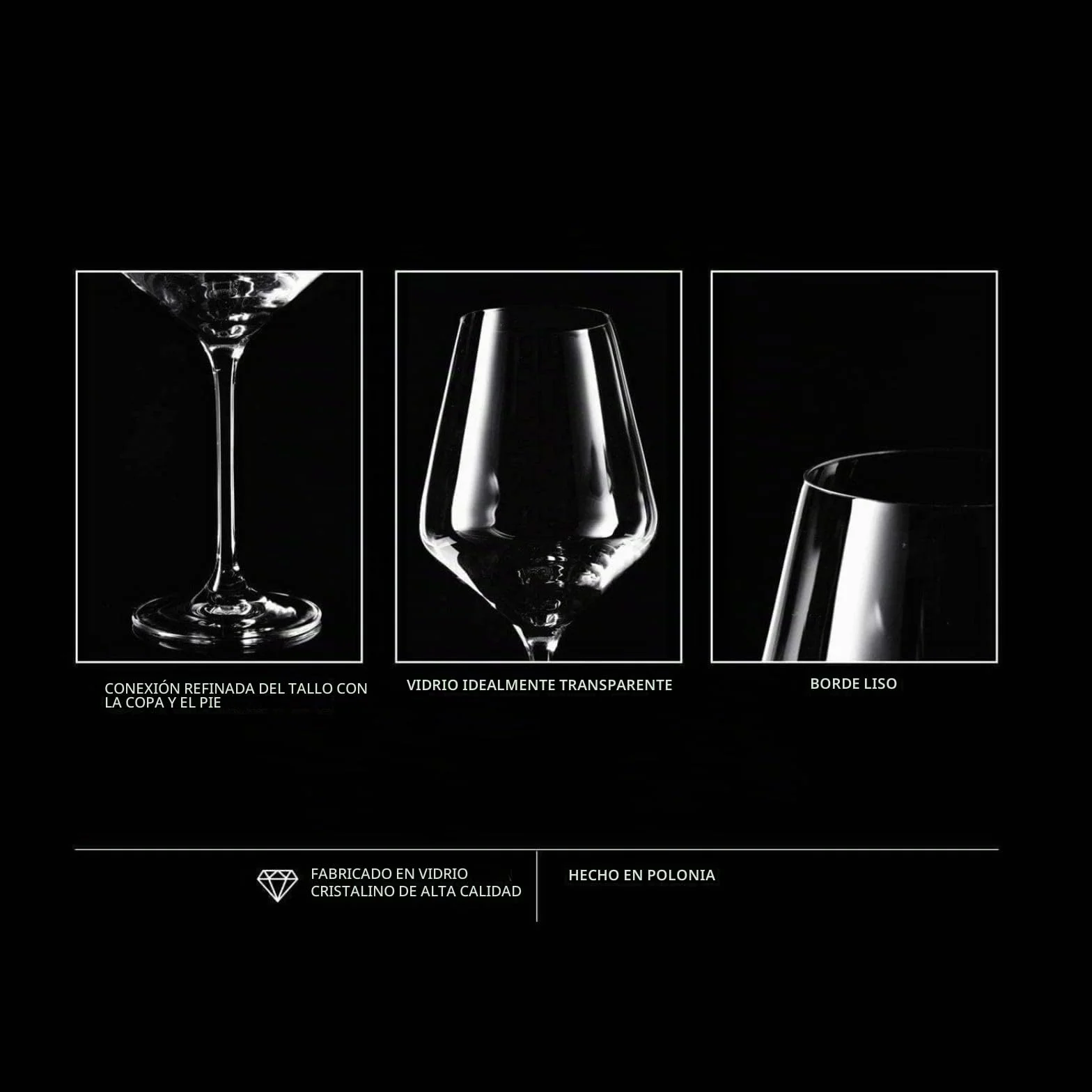 Krosno Copas de vino tinto | Juego de 6 | 550 ML | Colección Avant-Garde | Cristal sin plomo | Para casa, restaurantes & fiestas | Apto para lavavajillas | Cristal sin plomo, para restaurantes y fiestas, apto para lavavajillas