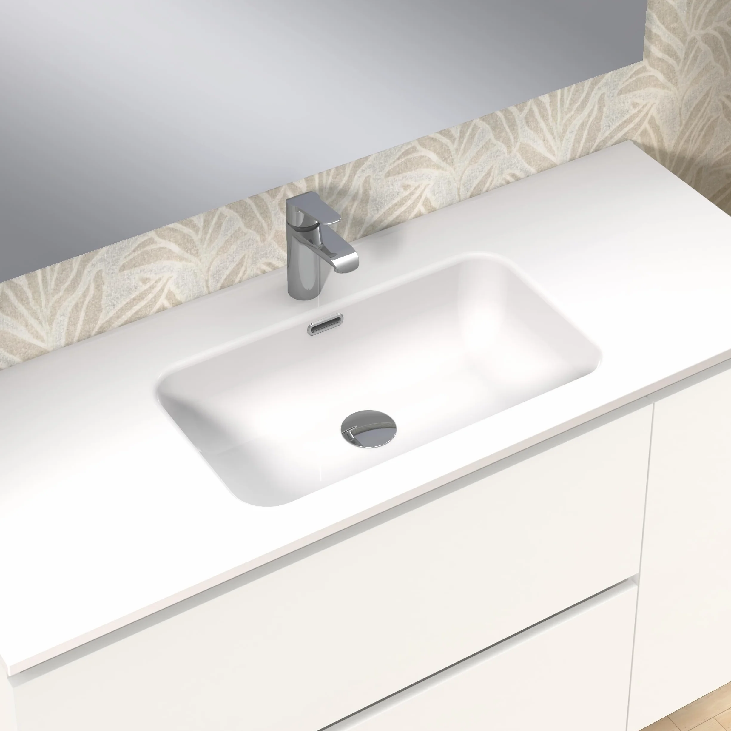 Baikal Conjunto de Mueble de baño Duo, Incluye Lavabo. Mueble Suspendido en Pared con Lavabo cerámico. Varios Acabados y Medidas. Mueble MONTADO.