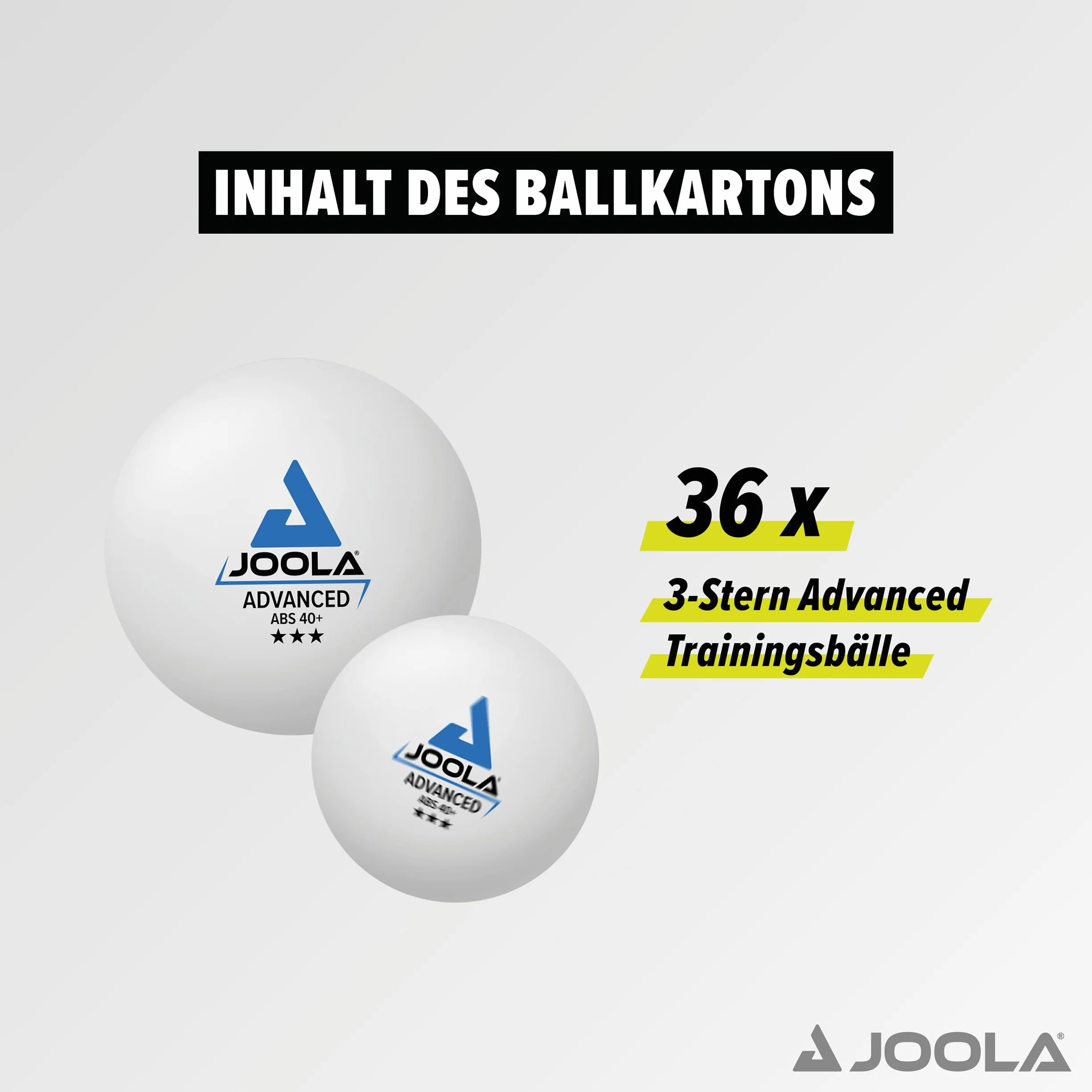 JOOLA Premium Table Tennis Balls 3 Stars 40+ mm Training Advanced