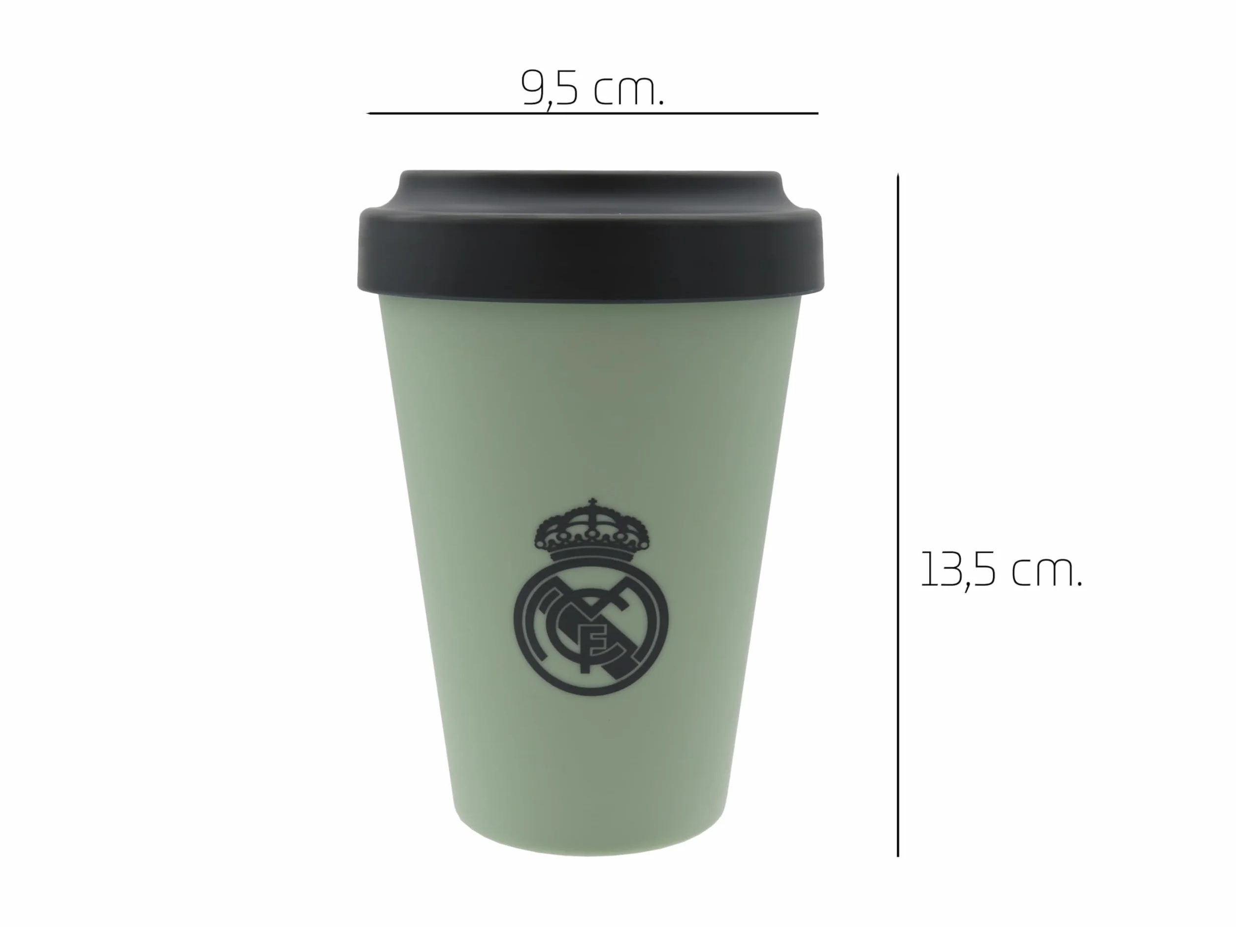 CYPBRANDS Real Madrid Vaso para llevar con Tapa Verde Oficial