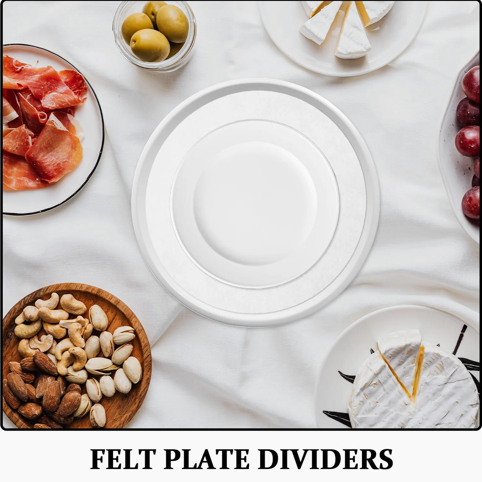 50 Piezas Protector De Placa Fieltro Separador De Sartenes Agarraderas para Ollas De Cocina White