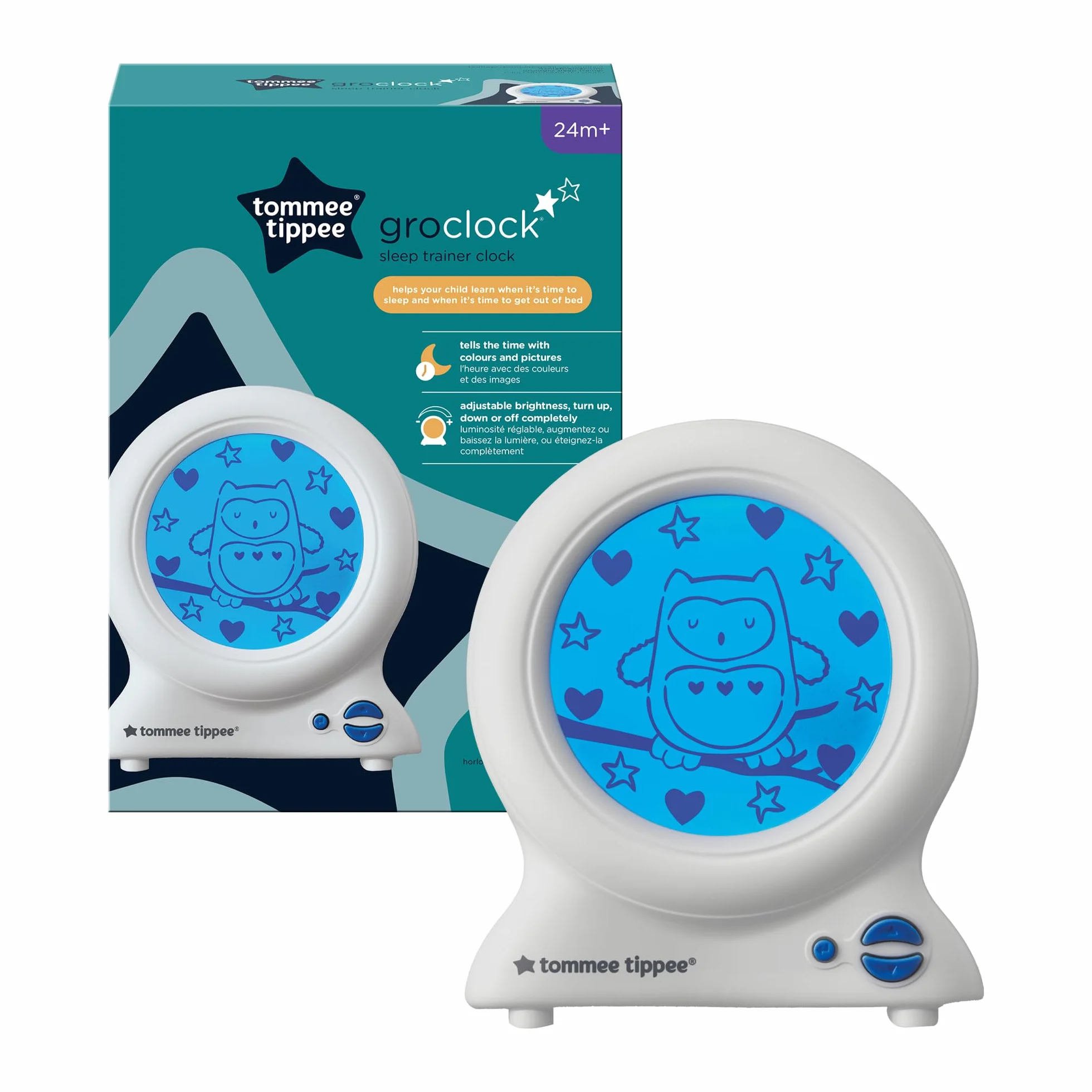 Tommee Tippee Groclok Reloj Entrenador del Sueño Alarma Luz Nocturna USB White