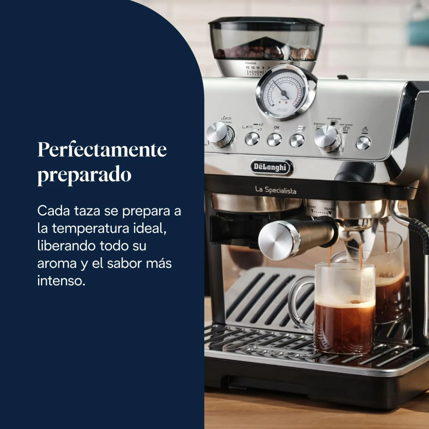De'Longhi Perfetto La Specialista Arte, Máquina de Café Espresso y Cappuccino con Bomba, Máquina de Café en Grano, 3 Recetas Predefinidas, 8 Ajustes de Molienda, EC9155.MB, Metal/Negro