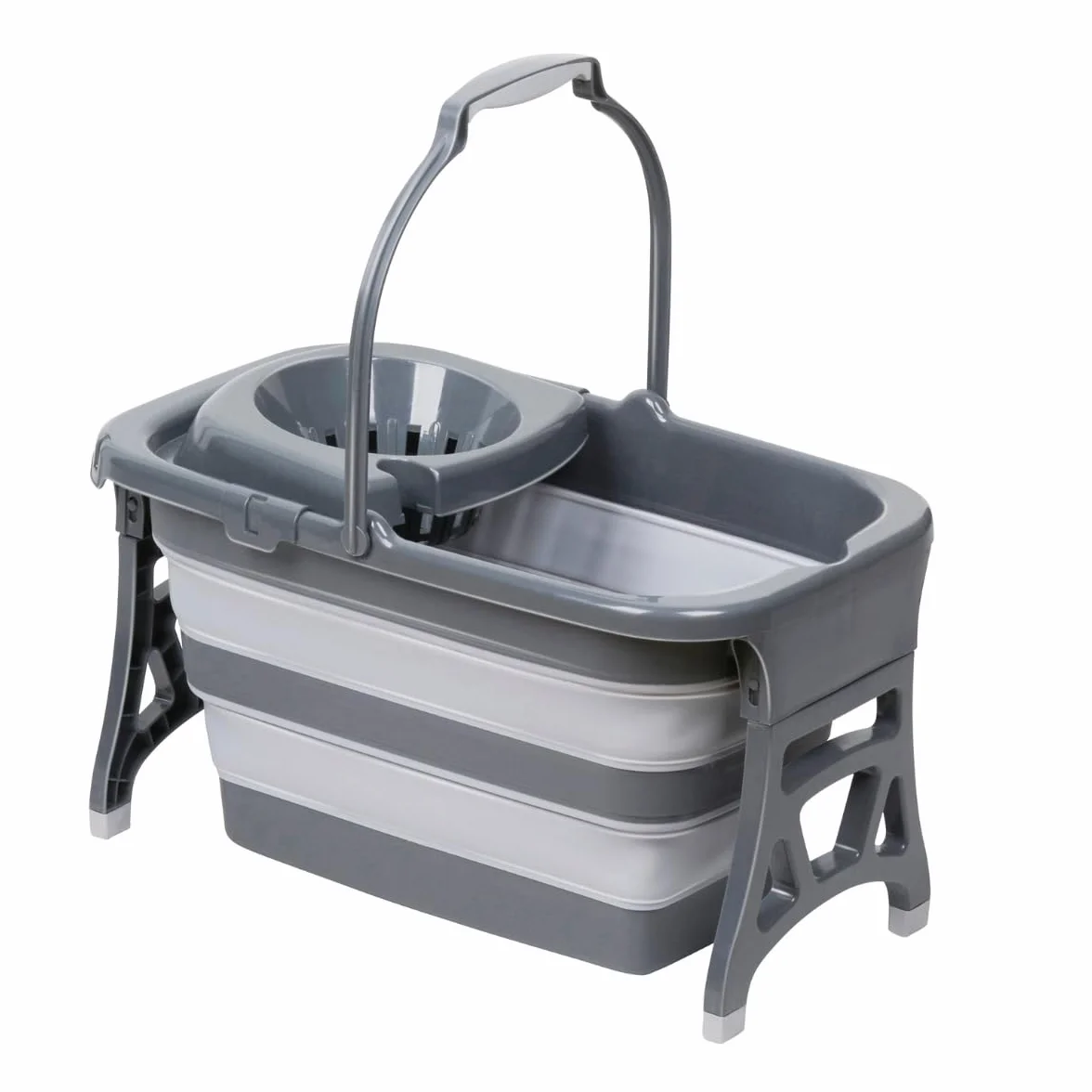 Dirt Devil Cubo de fregona plegable 20 litros con escurridor gris blanco