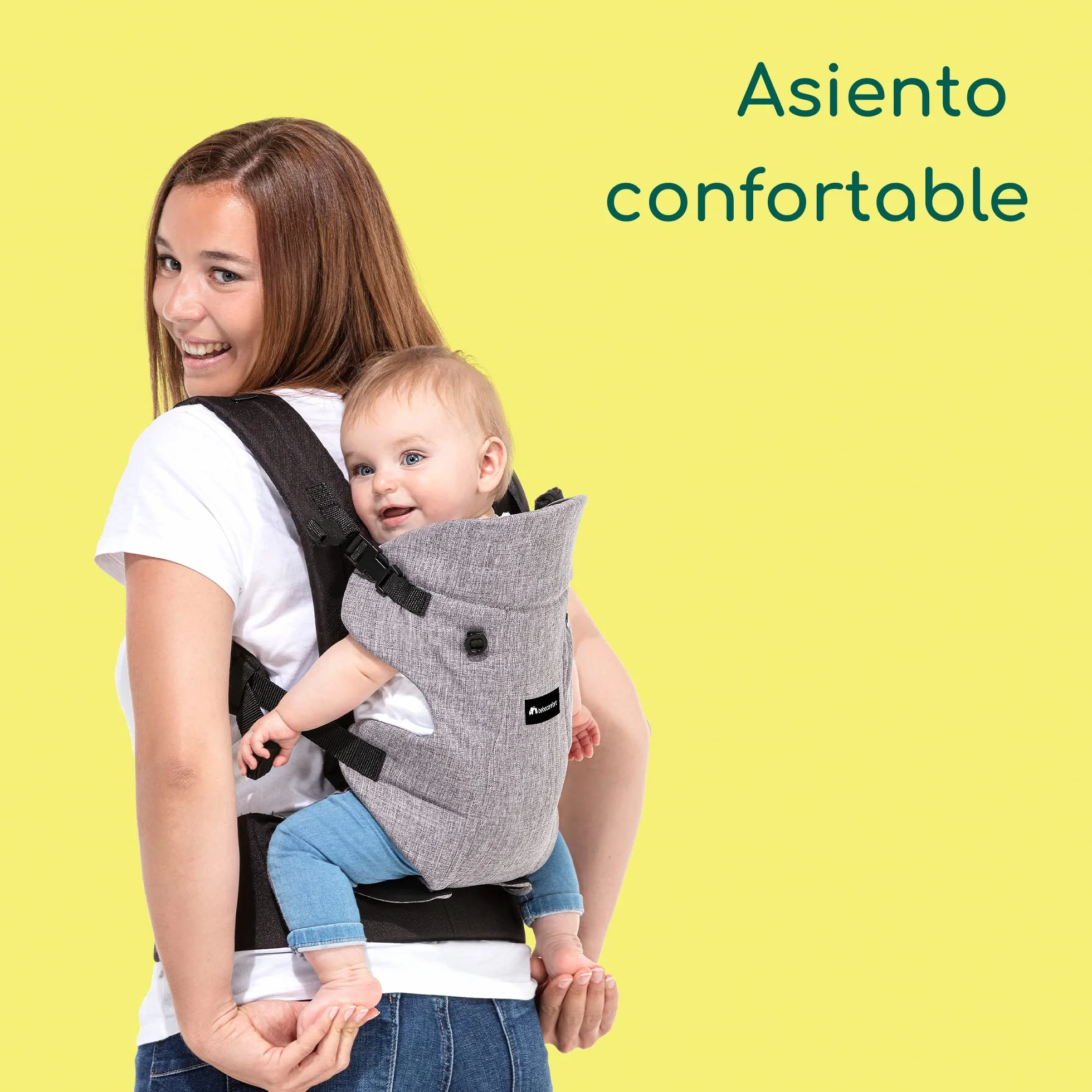 Bebeconfort Go4 Portabebés Ergonómico 4 posiciones, desde nacimiento hasta 15kg, Gris oscuro