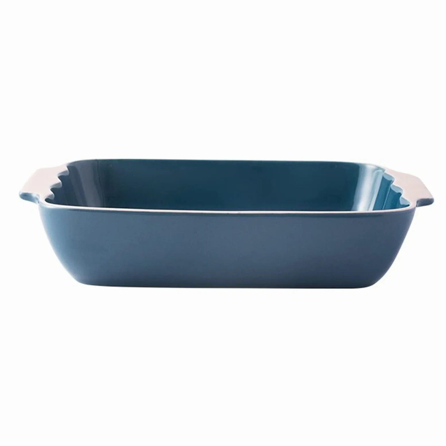 Fuente para Hornear Casserole rectangular Pan para hornear Pan Multi Baker plato, plato para hornear con asa, plato de cazuela de cerámica, Pan de lasaña para cenar y banquete, azul Bandejas Horno