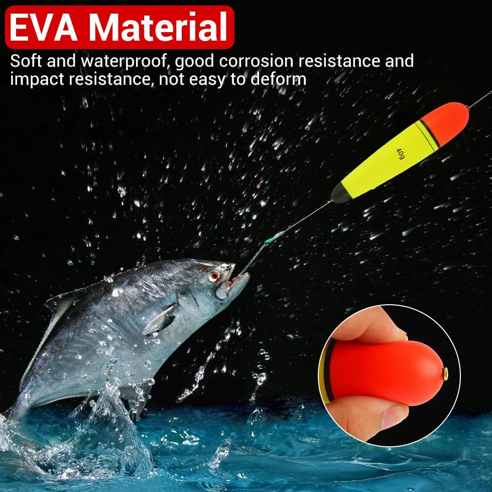 Flotadores para pesca EVA 6 piezas Bobbers equipo agua salada dulce