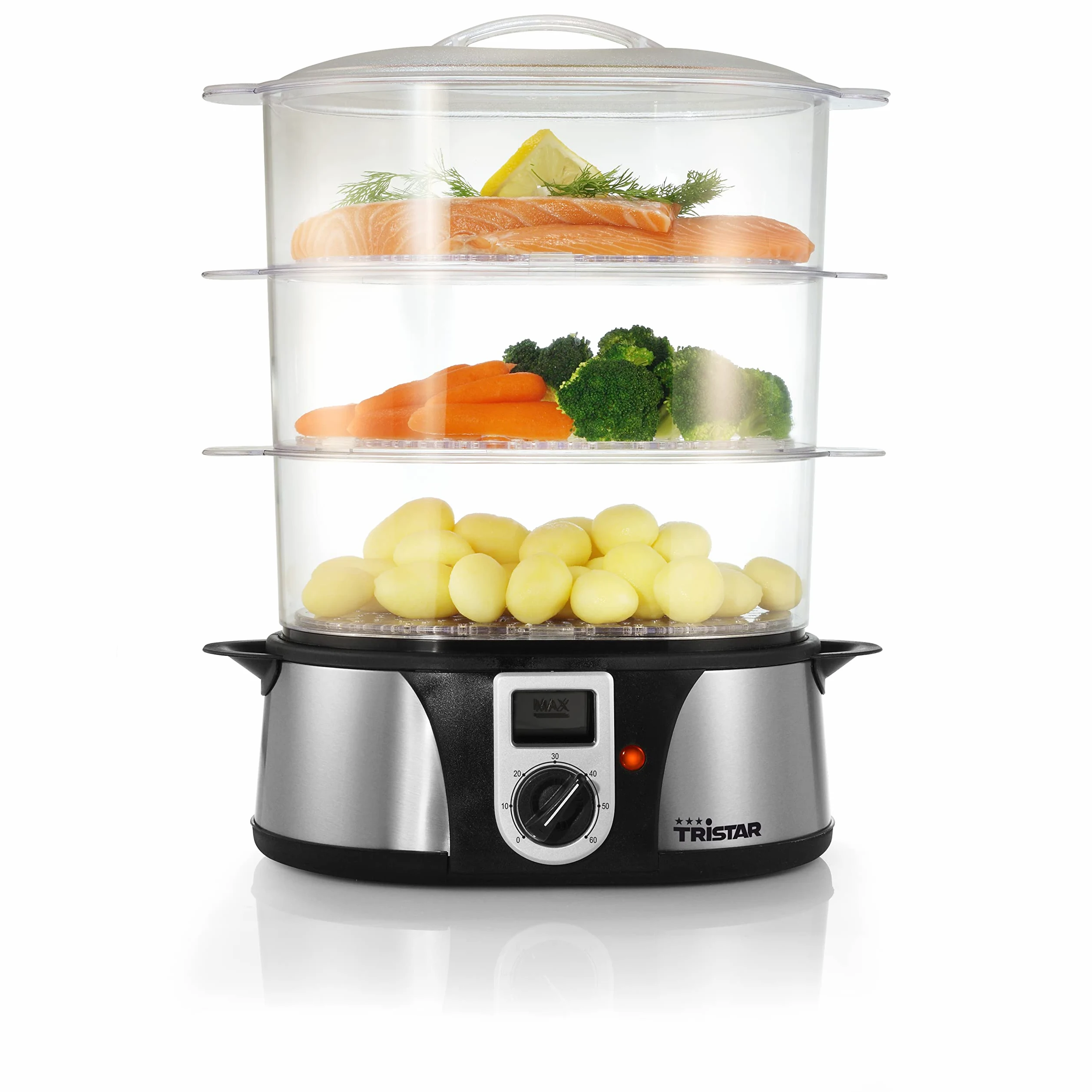 Tristar VS-3908 - Cocedora de vapor, capacidad 12 l, 3 piezas