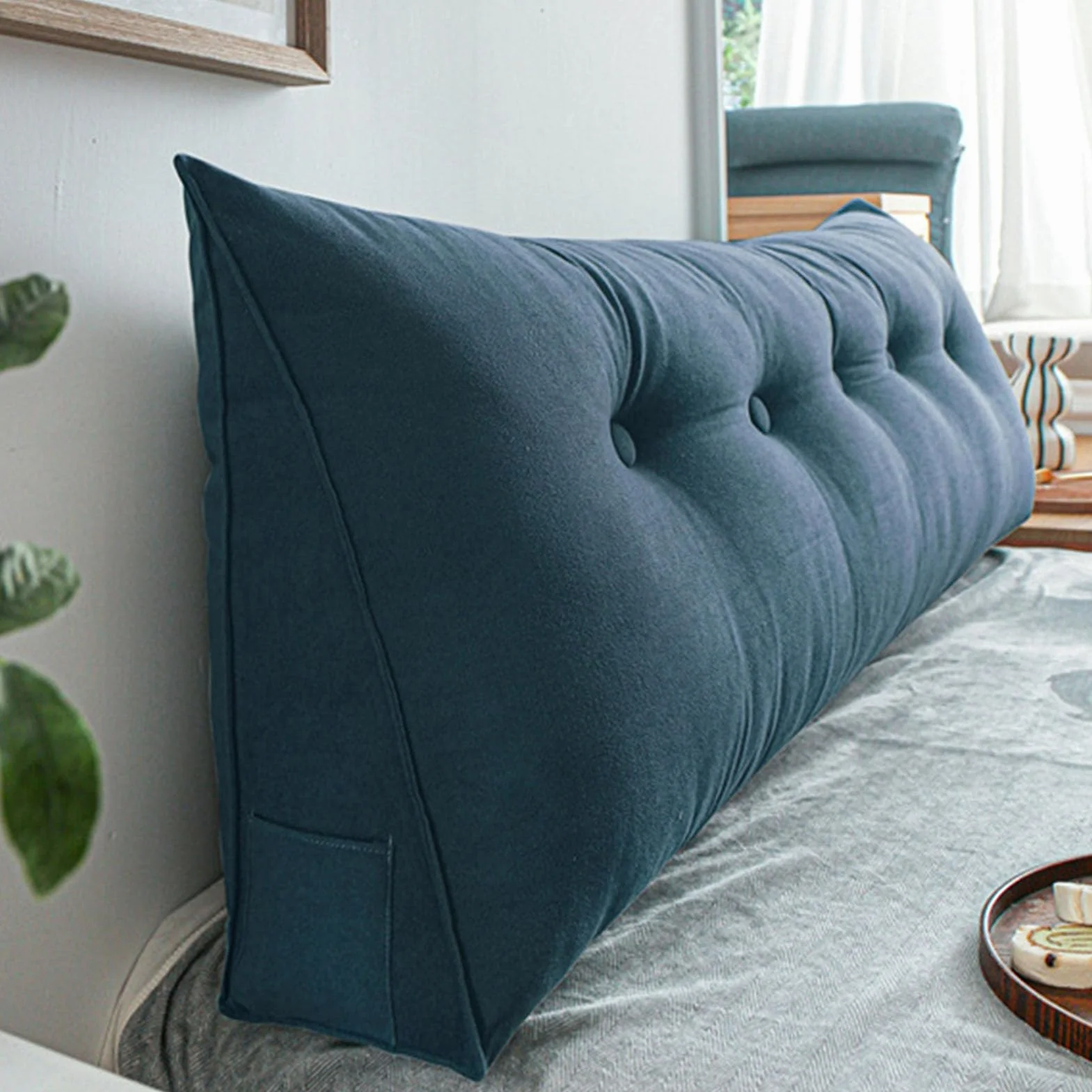 LXURY Almohada Triangular Transpirable Grande Cojín De Posicionamiento Retirable Almohada De Apoyo De Posicionamiento Cojín De Lectura con Soporte para La Espalda del Sofá,A,100cmx50cmx20cm