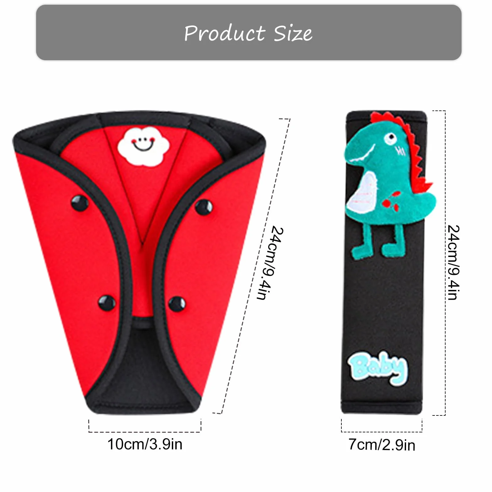 Protector para Cinturón de Seguridad, Almohadillas para Cinturones de Seguridad para Niños, Almohadillas Protectores de Hombro para Automóviles,Desmontable,Ajustable,para Niños y Niñas