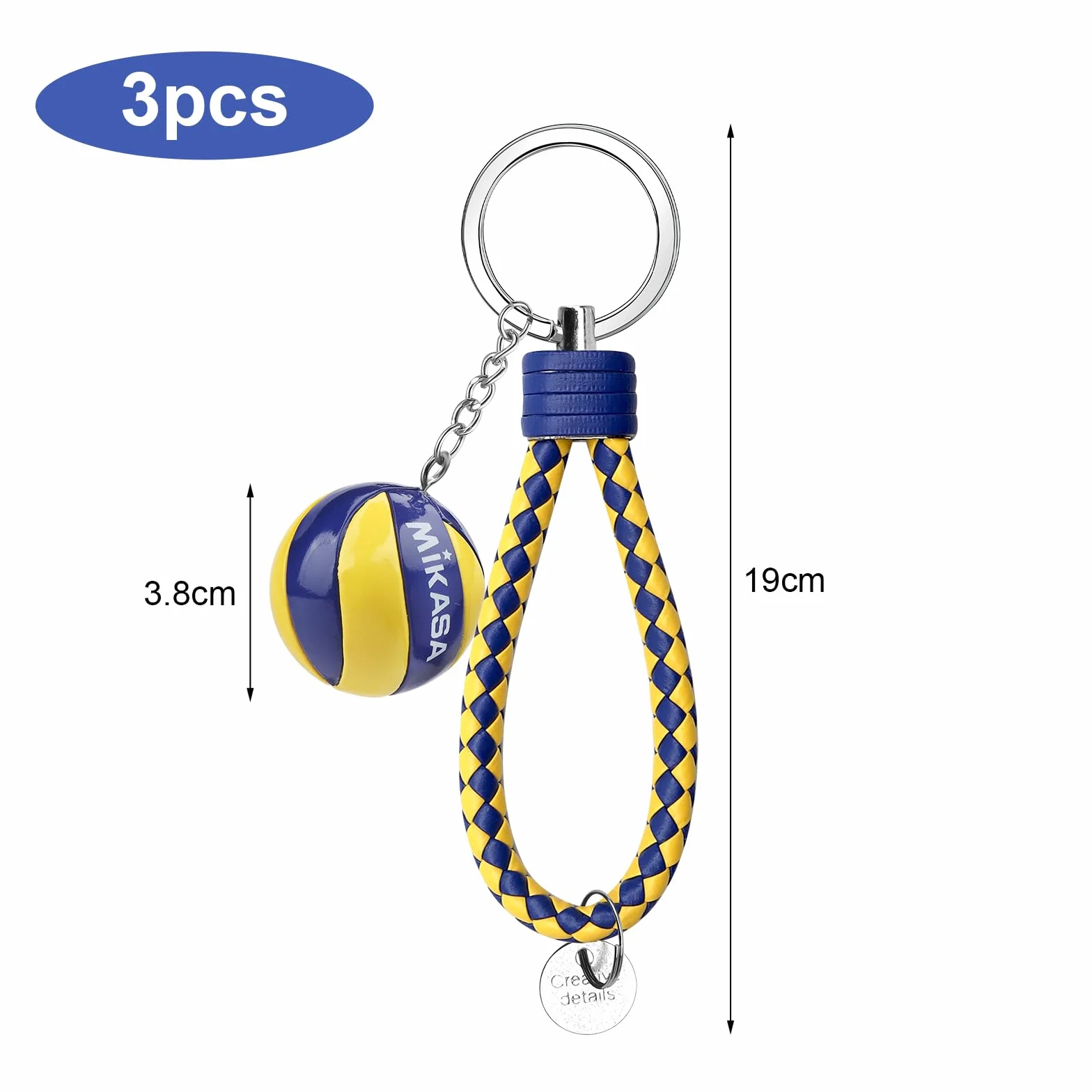 APOMOONS 3 Pcs Llavero Voleibol, Llaveros Deportivos para Escuela Carnaval Recompensa