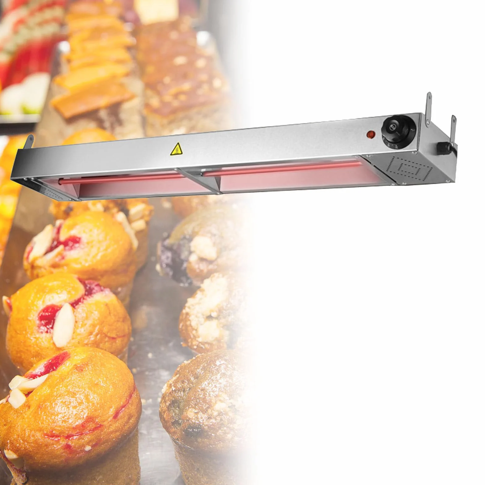 Lámpara de Calentamiento de Alimentos, Suspensión Calentador de Alimentos Buffet Lampara, Acero Inoxidable Lámpara Calentadora para Mantener la Comida Caliente,150cm