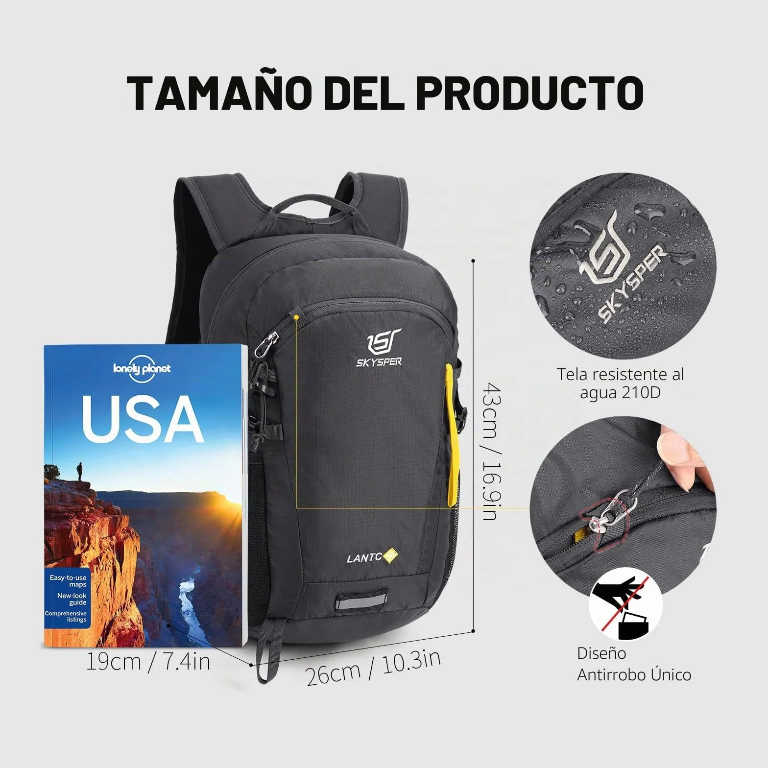 SKYSPER Mochila de Senderismo 20L Ultraligera para Hombre Mujer Trekking Camping