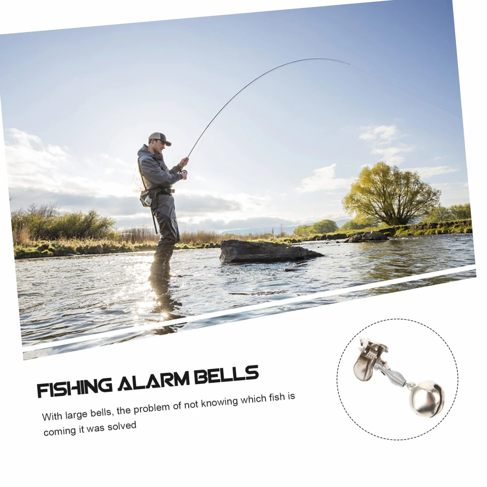 KOMBIUDA Alarma de Pesca Profesional 10 Campanas Metálicas Portátiles para Cañas Accesorios de Pesca y Mar Varios Estilos