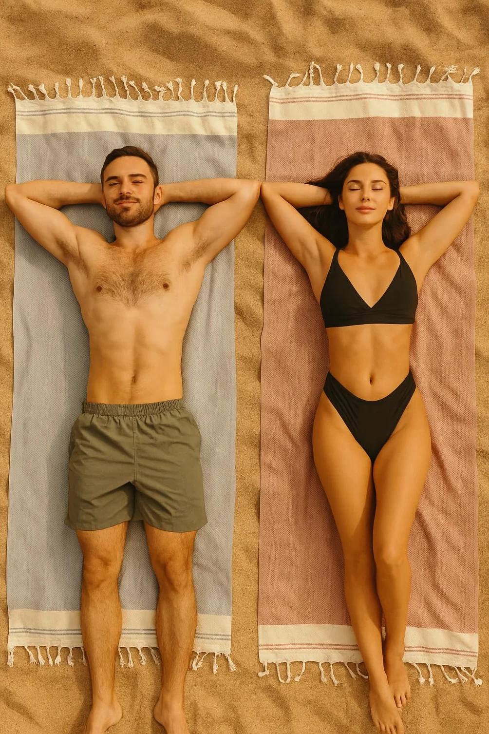 Juego de 2 toallas de hammam, toalla de playa y sauna ligera de algodón 100% reciclado, secado rápido, grande y suave, 90 cm x 200 cm, ideal para playa, sauna, yoga, pícnic, gris y rojo