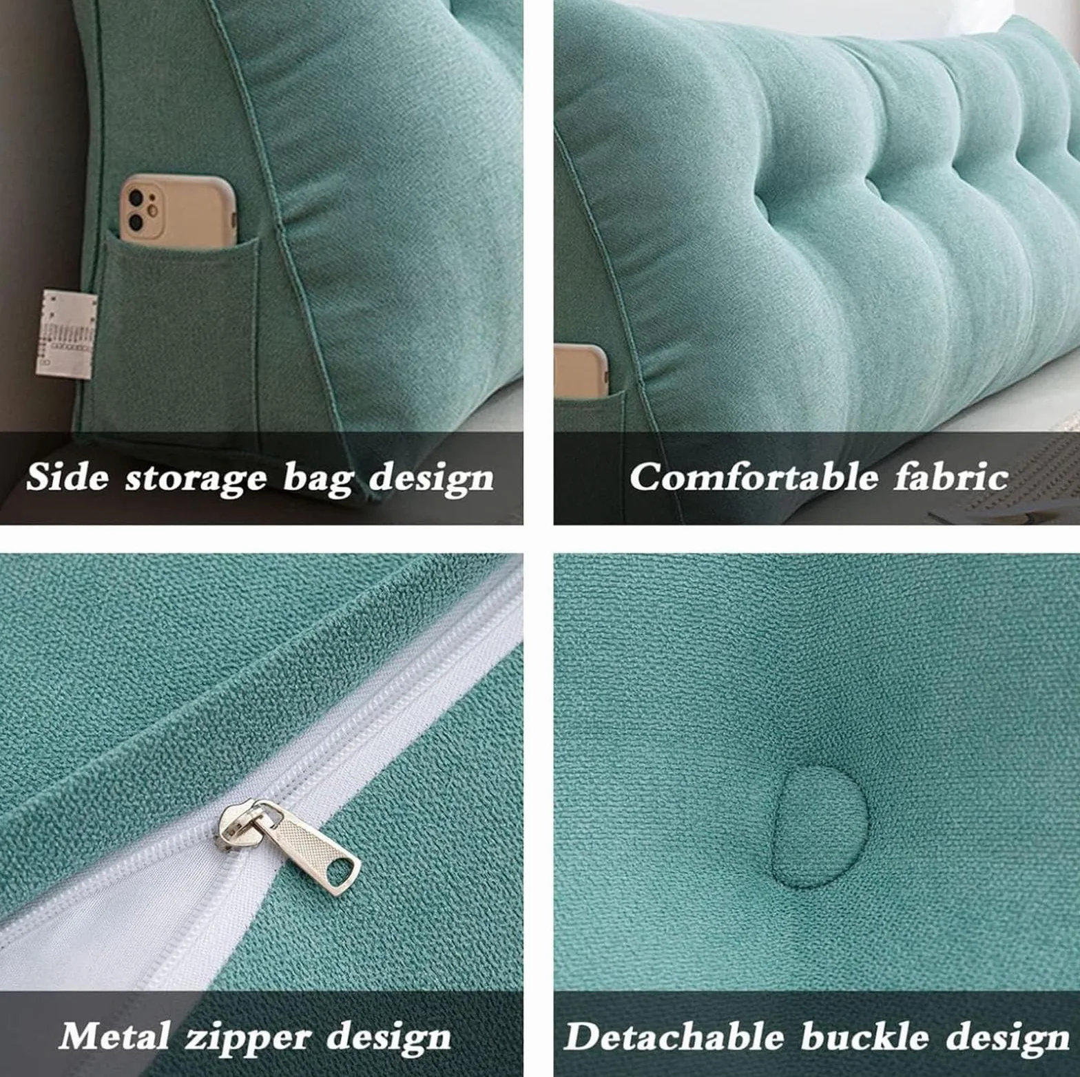 LXURY Almohada Triangular Transpirable Grande Cojín De Posicionamiento Retirable Almohada De Apoyo De Posicionamiento Cojín De Lectura con Soporte para La Espalda del Sofá,D,150cmx50cmx20cm