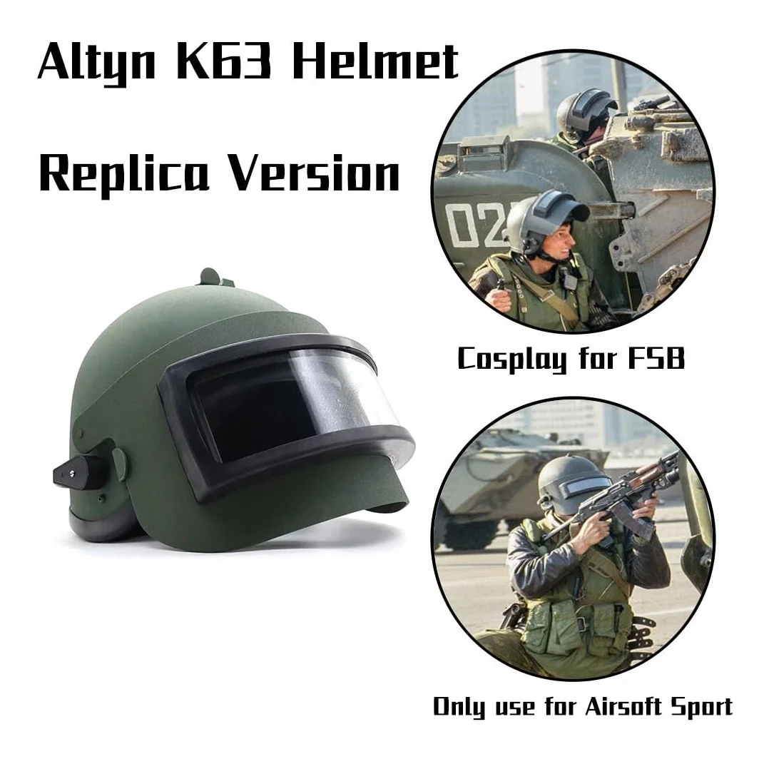 Casco táctico, K63 Altyn casco militar ruso Tacticalt con comunicación integrada Auriculares realistas CS casco para exteriores Paintball CS caza BBS juego