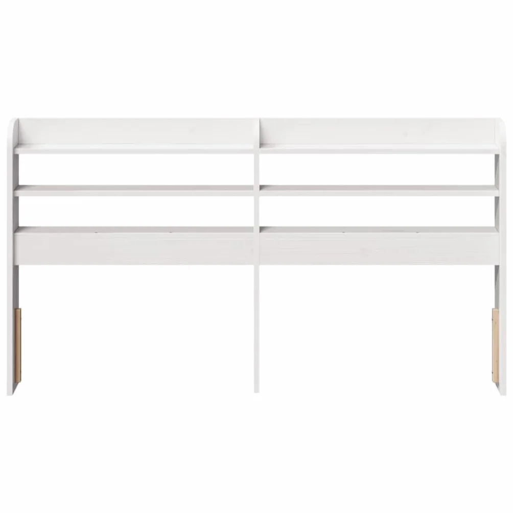 vidaXL Cabecero de Cama con estantes Madera Maciza Pino Blanco 140 cm, cabecero de Cama, cabecero de Madera Maciza, cabecero con estantes