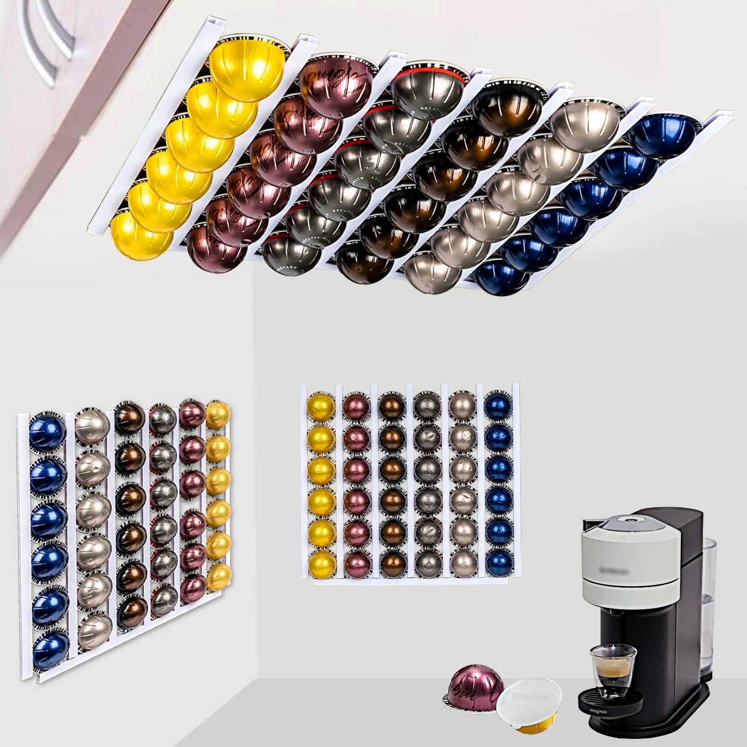 Compatible con Nespresso Vertuoline Cápsulas de café Soporte de 10 unidades para color blanco