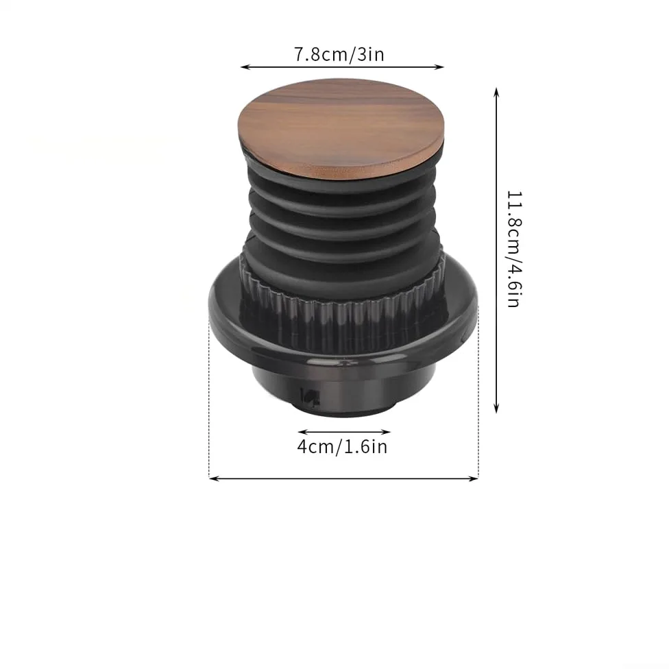 Herramienta de limpieza de molinillo de café, soplador de silicona para Breville BES870 BES880 - Doble función para limpiador de tolvas, cepillo elimina negro 78 mm (A)