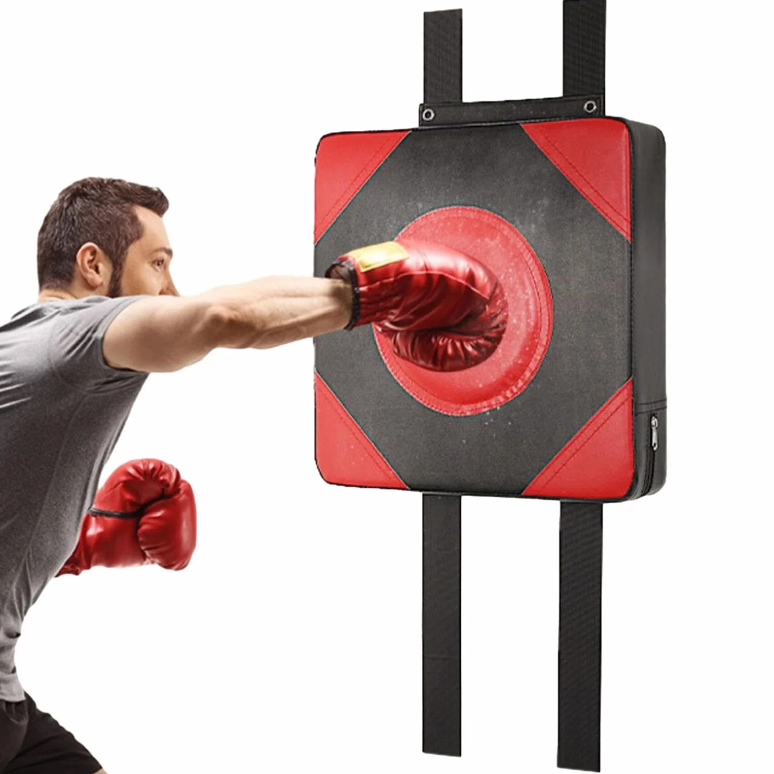 Pera de Boxeo Almohadilla de Golpeo Ajustable para Pared Equipo Deportivo Fitness Cardio Gimnasio