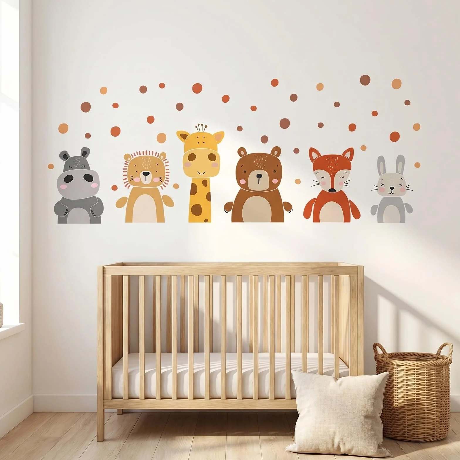Pegatinas de Pared Animales de la Jungla León Mono Koala Cebra Vinilos Decorativos Rama Árbol Amarillo