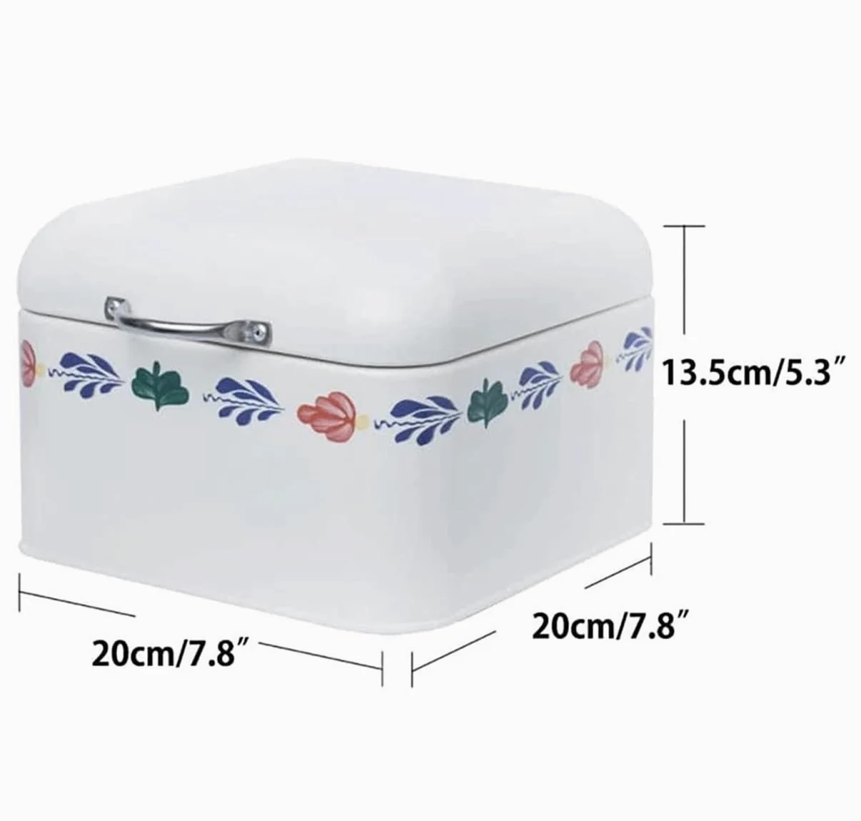 Caja De Pan Panera para Pan Caja De Pan De Metal Soporte para Pan con Tapa Abatible Panera Simple con Patrón Decoración De Almacenamiento Engrosada Caja Contenedor De Pan(30 * 18 * 15.5cm)