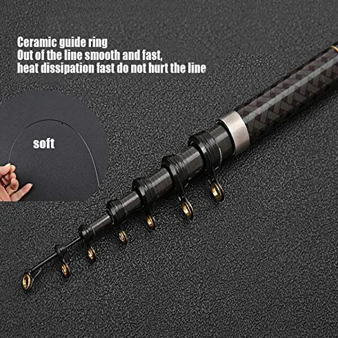 Cañas de Pescar Telescópica Carbono Ultra Ligero 6.3M 5.4M 4.5M 2.7M Ajustable