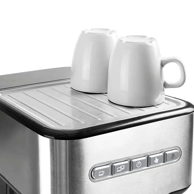 Suinga - Cafetera Expresso con 2 salidas de café y función de calentar/espumar la leche, apta para café molido y cápsulas