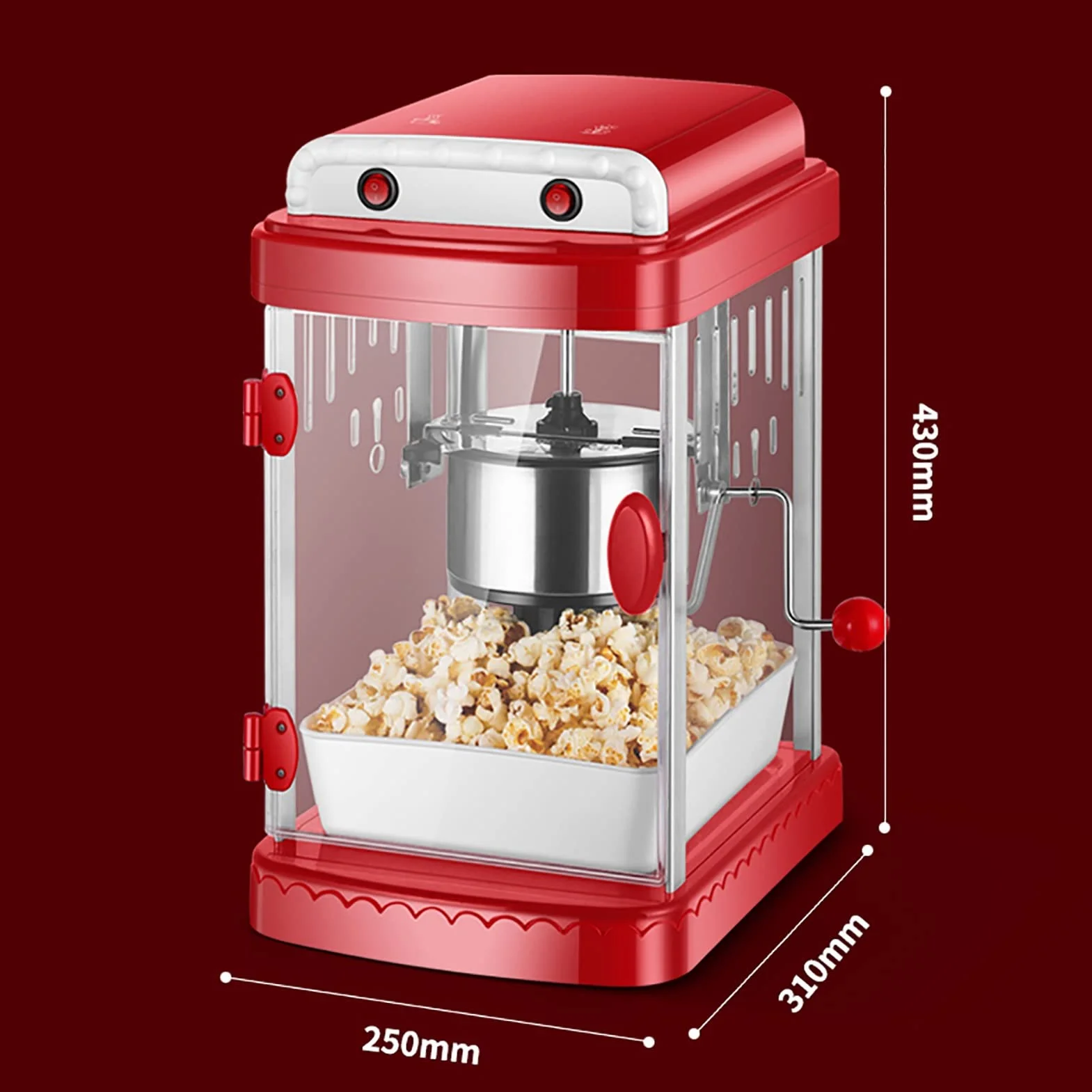 Máquina De Palomitas De Maíz Comercial, Máquina De Palomitas Doméstica Eléctrica, Máquina De Palomitas De Maíz De Aire Caliente, Operaciones con 1 Botón