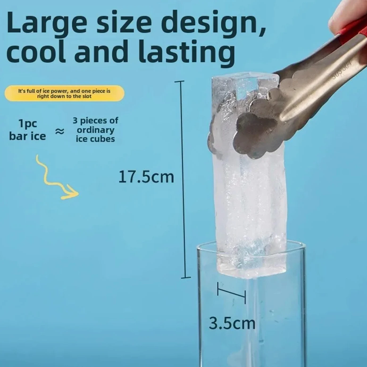 Cubiteras Para Hielo Cubitos de hielo gigantes de silicona de 4 rejillas, bandeja cuadrada de tiras largas, molde duradero for vino, whisky, utensilios de bar y cócteles.(4-color 4pcs)
