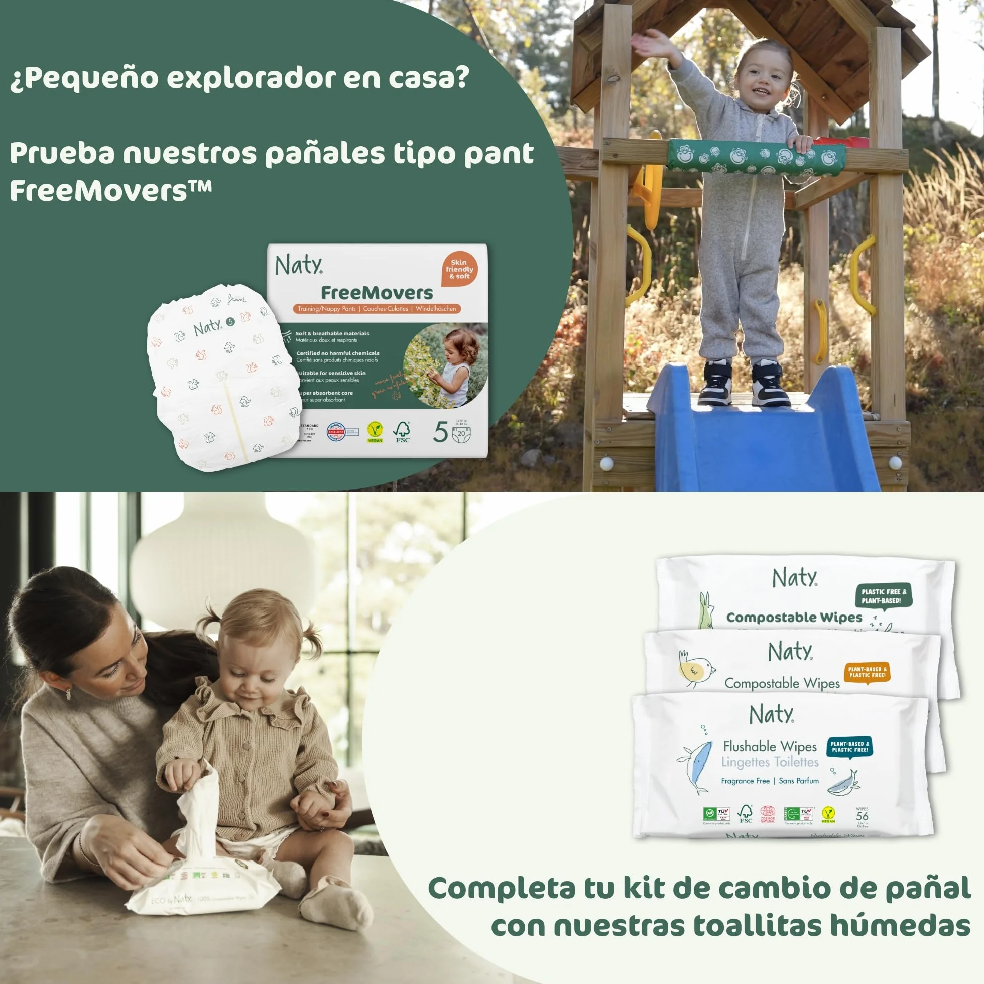 Naty BioEmbrace Pañales Bebé Talla 4 (7-18 kg) 88 unidades Protección antifugas Suavidad vegetal Sin cloro