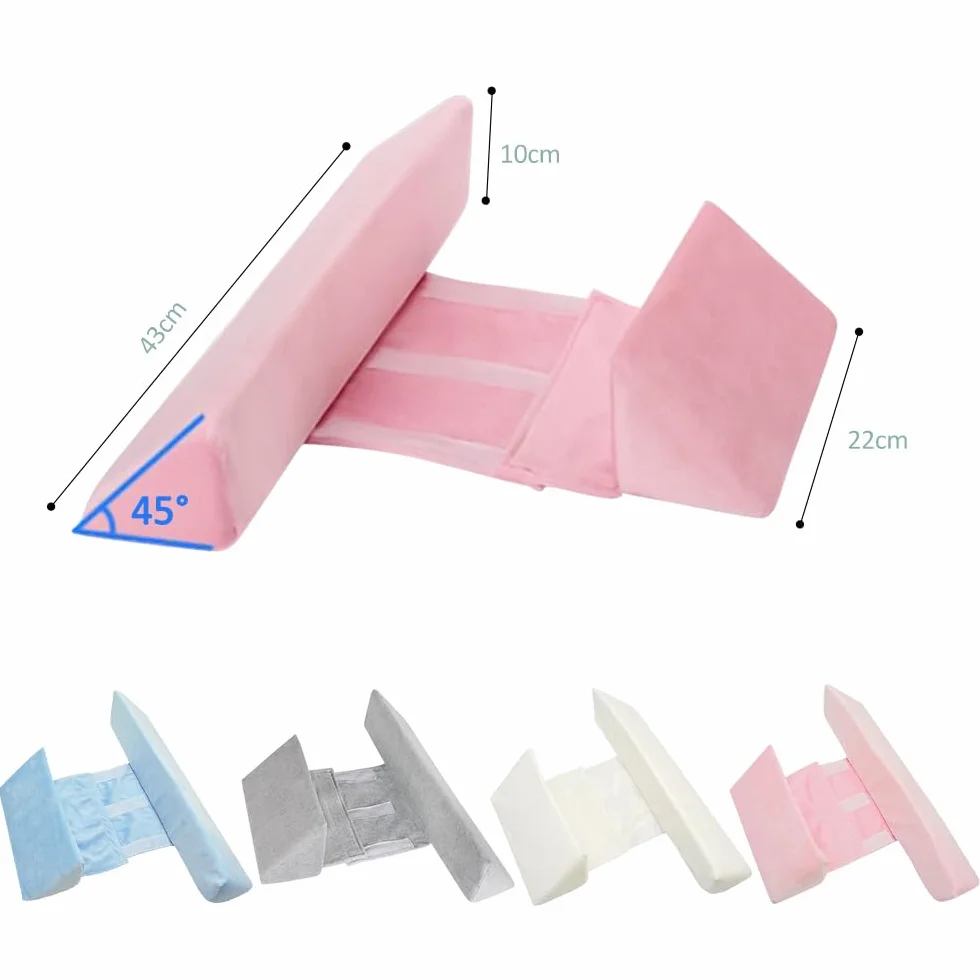 Almohadas para Bebés, Almohada con Funda Extraíble, Almohada de Apoyo Ajustable para Bebés, Almohada para Bebés para el Cochecito o la Cama (Azul1)